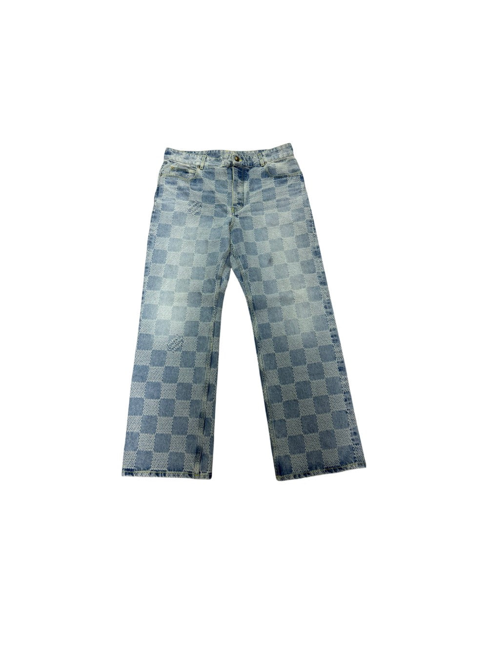 Louis Vuitton Damier Marque Light Wash Jeans