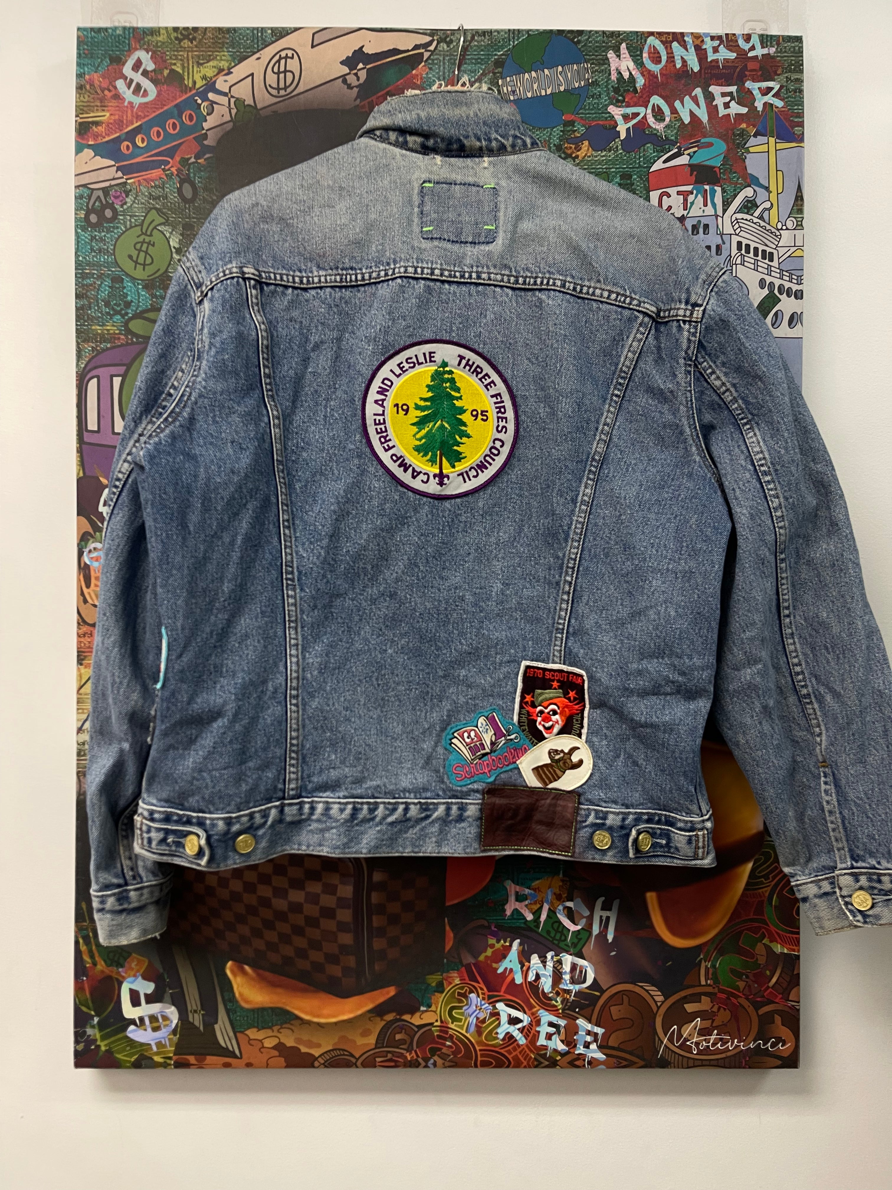 Better With Age Light Wash Patchwork Denim Jacket