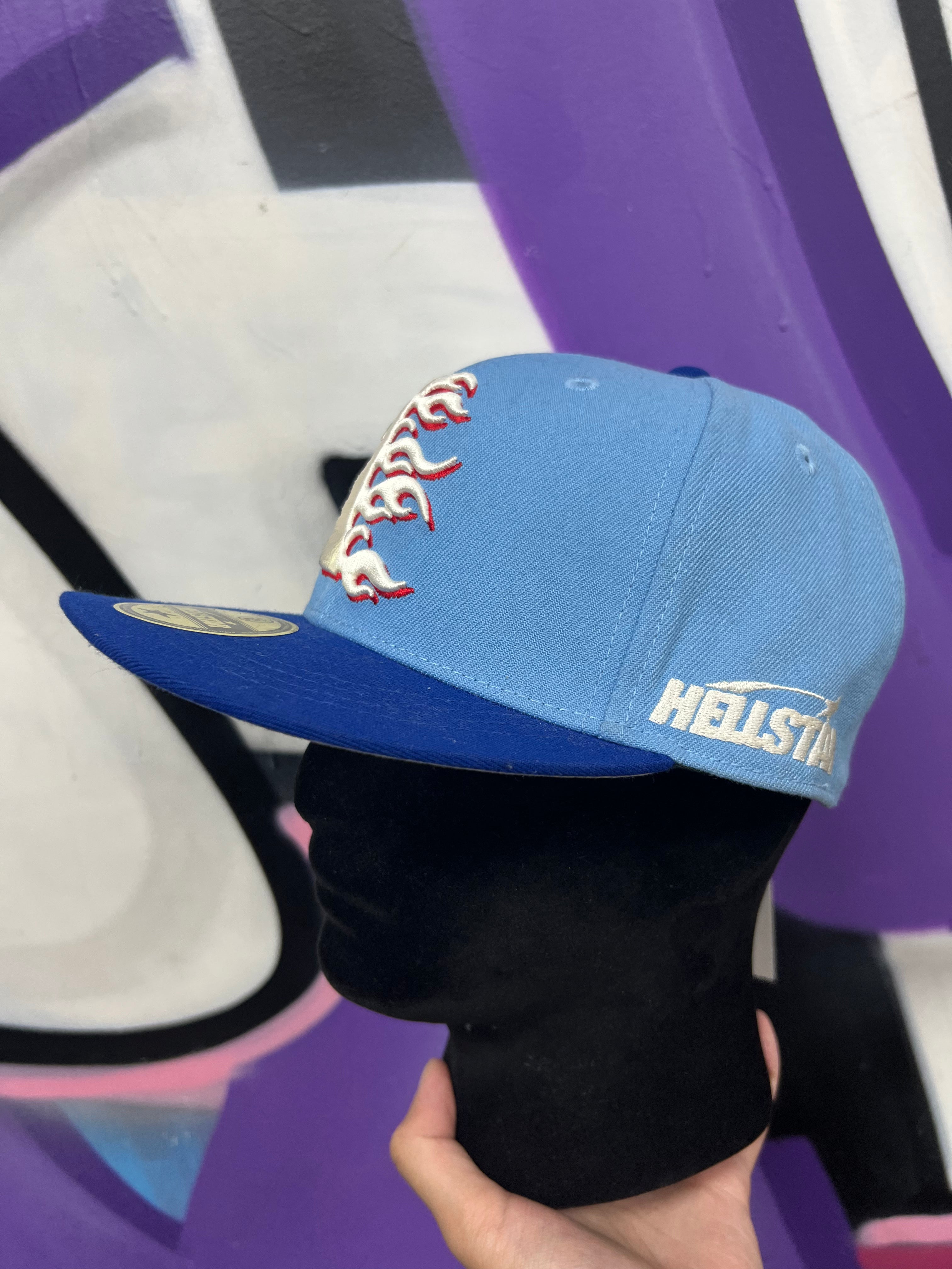 Hellstar Baby Blue Navy Fitted Hat