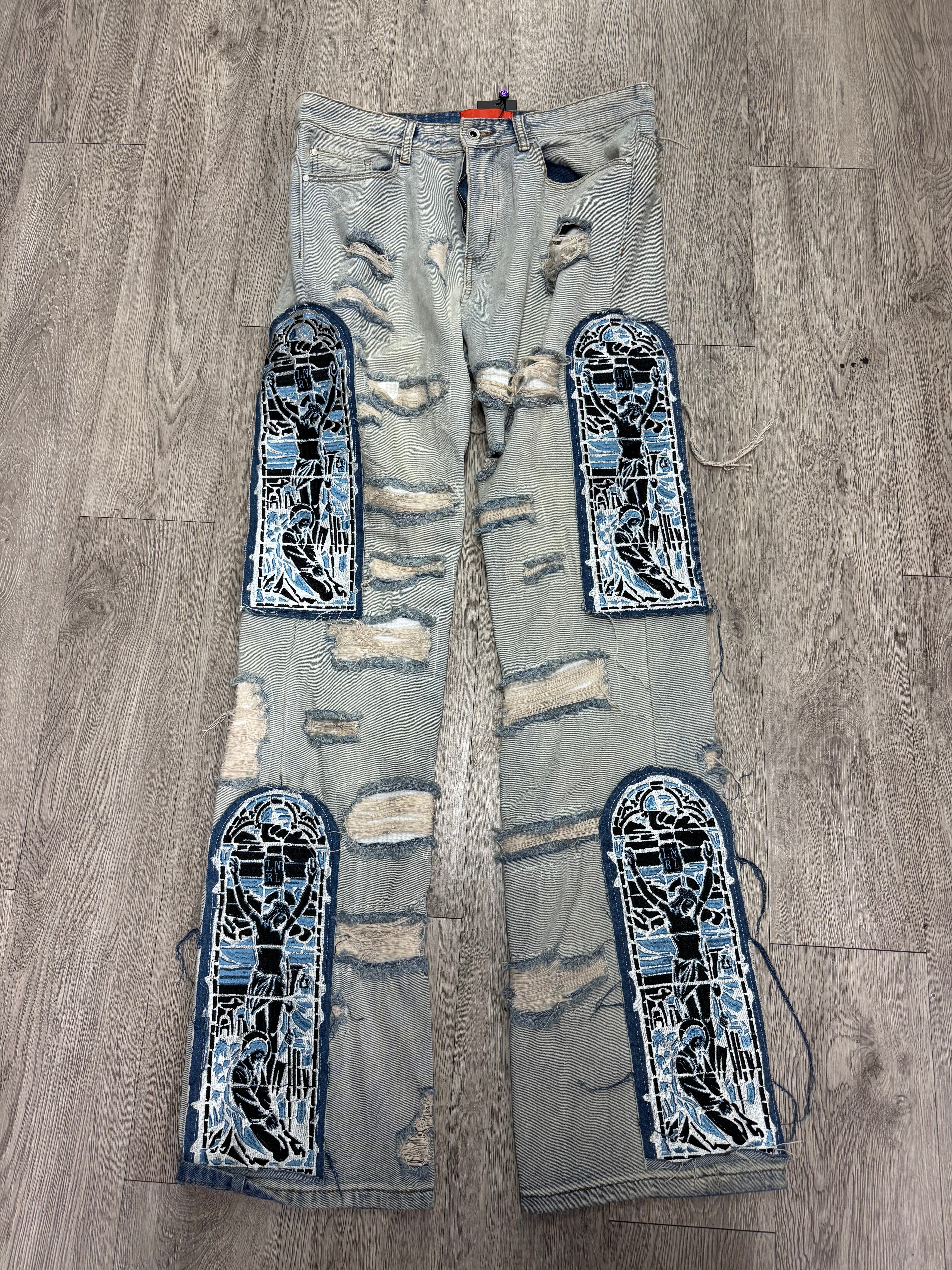 Who Decides War Light Wash Baby Blue Jesus Jeans