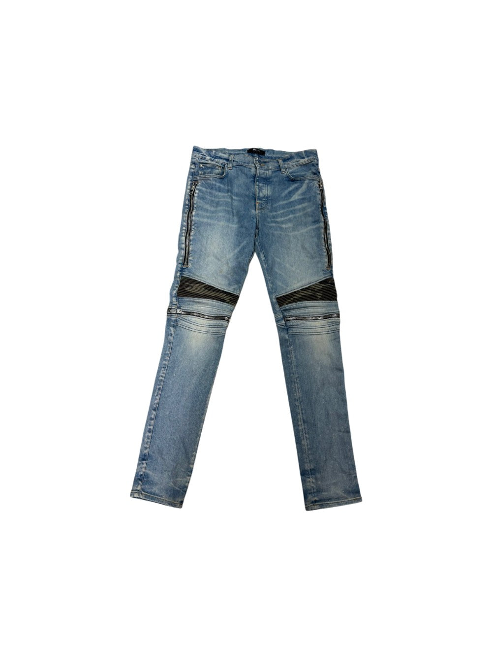 Amiri "MX2" Camo Patch Light Wash Jeans