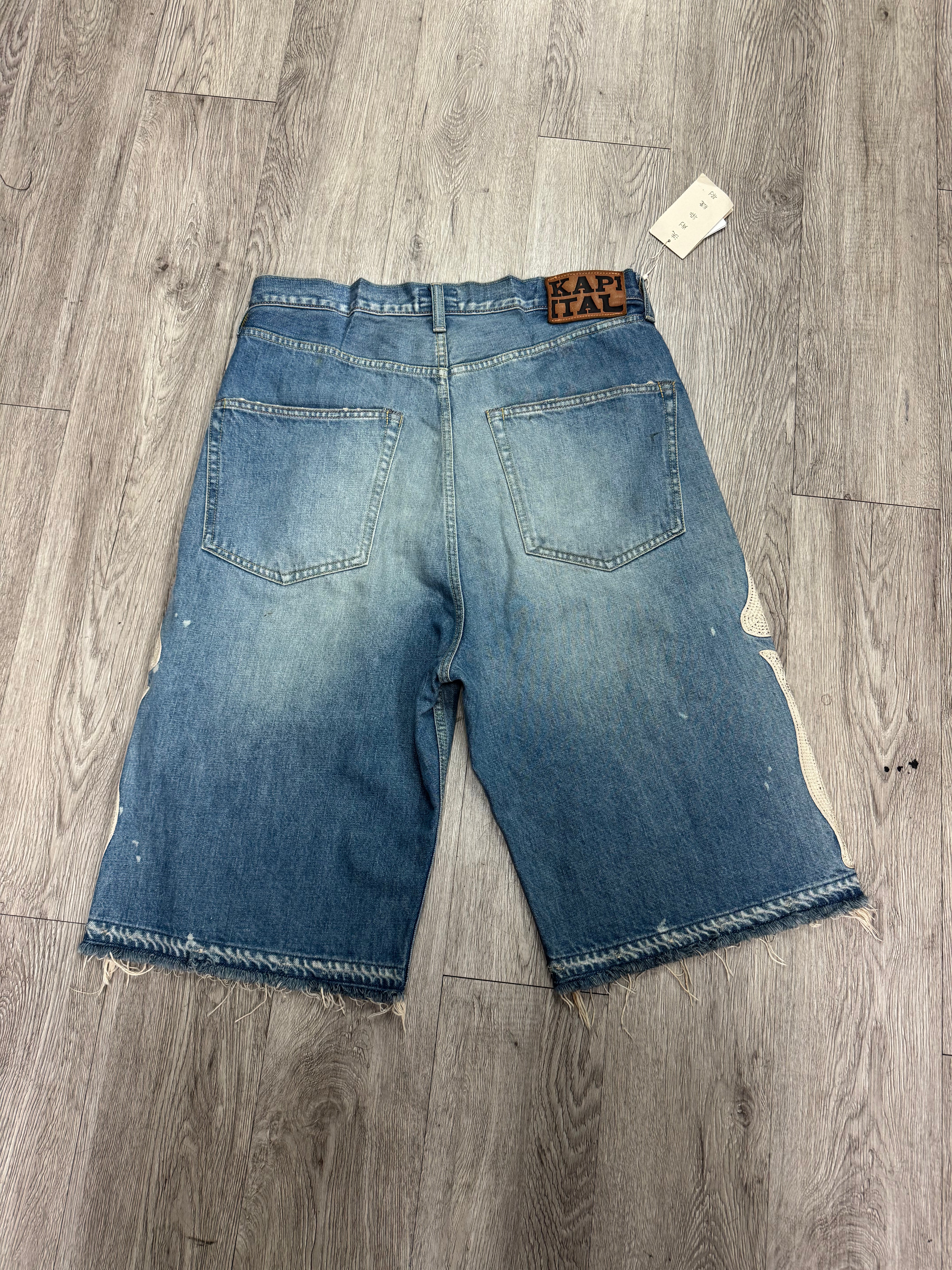 Kapital Blue Bone (Altered Fits 34) Jean Shorts