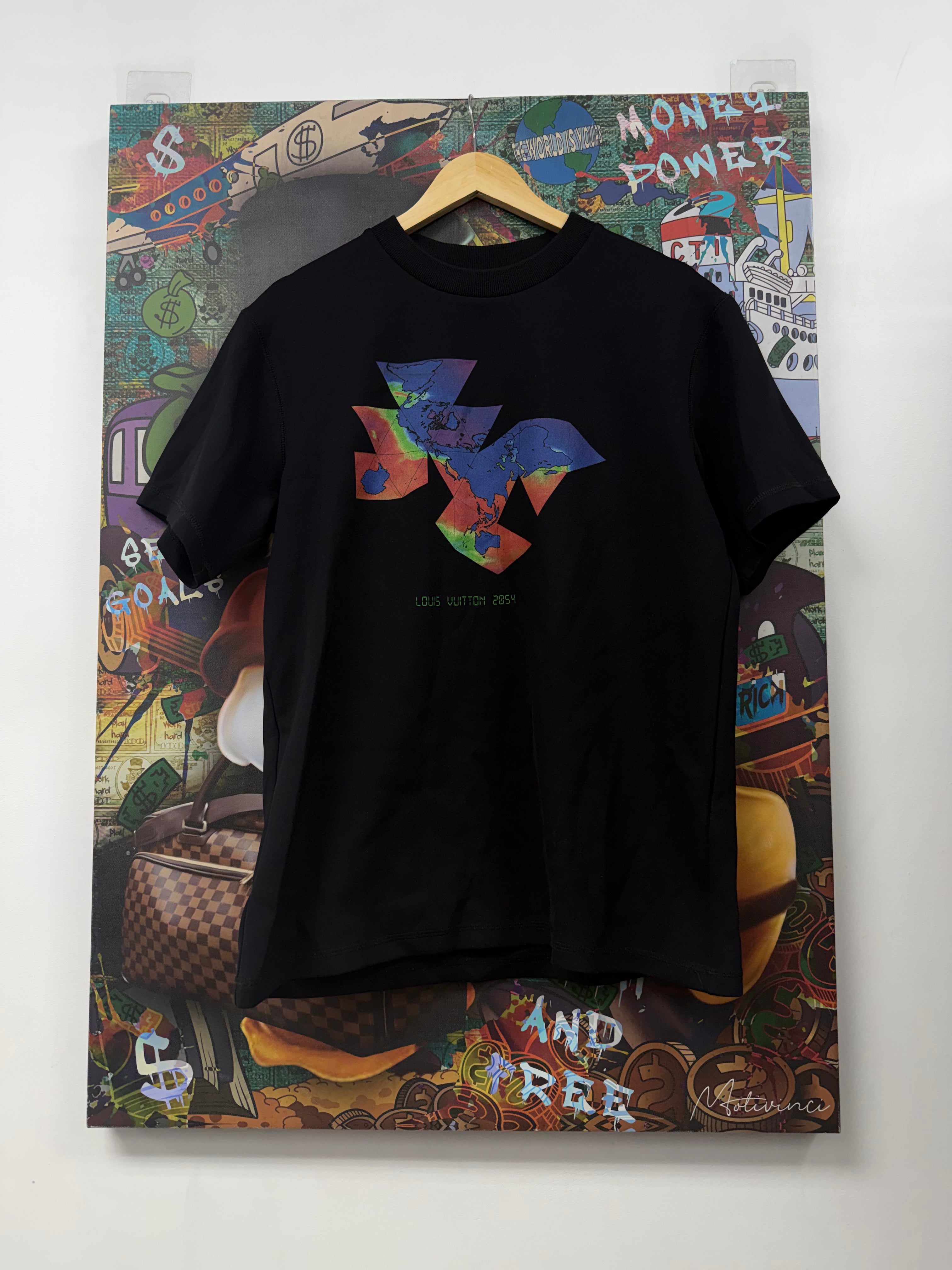 Louis Vuitton Black Nylon Heat Map 2054 Tee