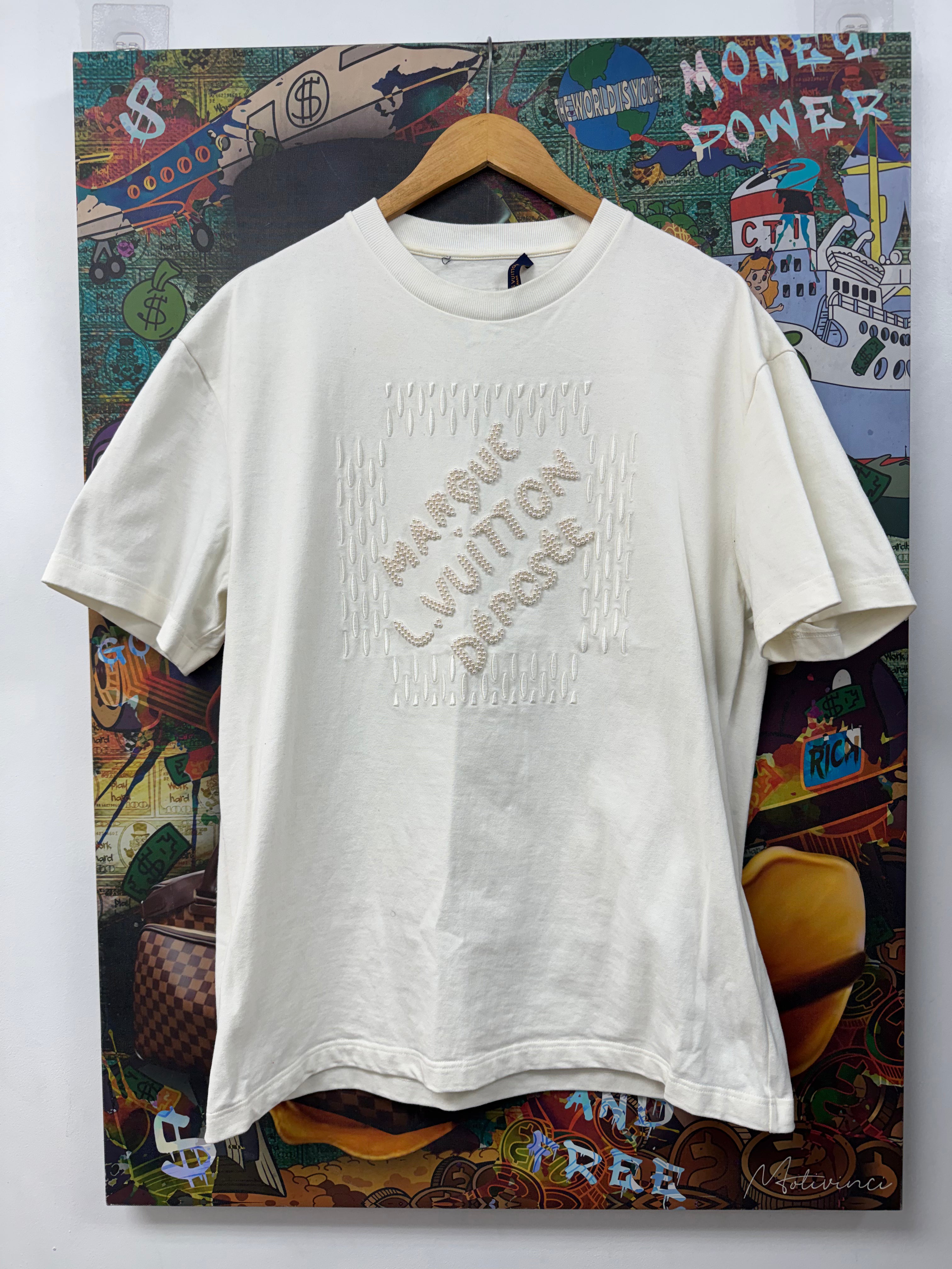 Louis Vuitton White Marque Pearl Tee