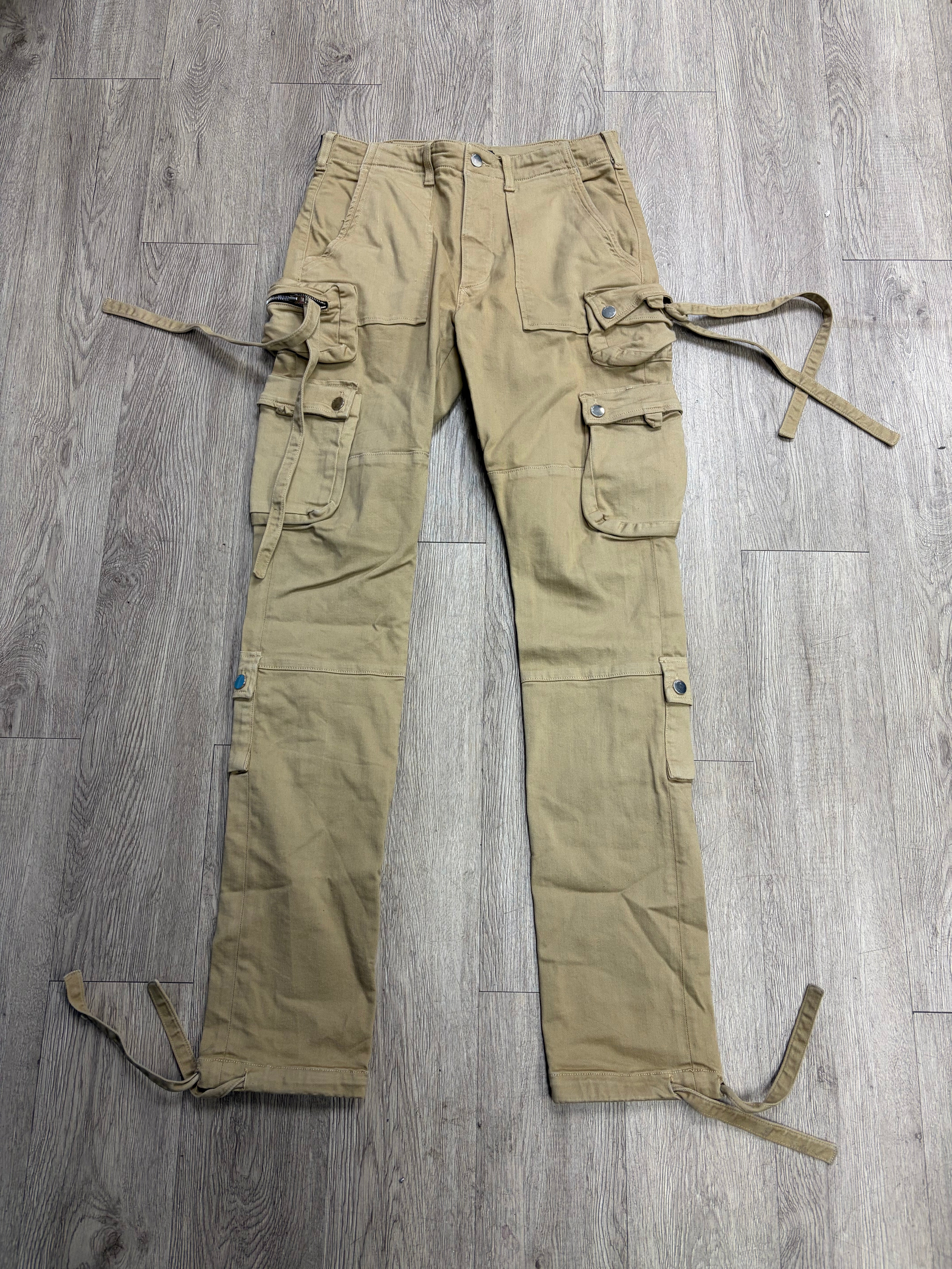 Amiri Tan Denim Cargo Pants
