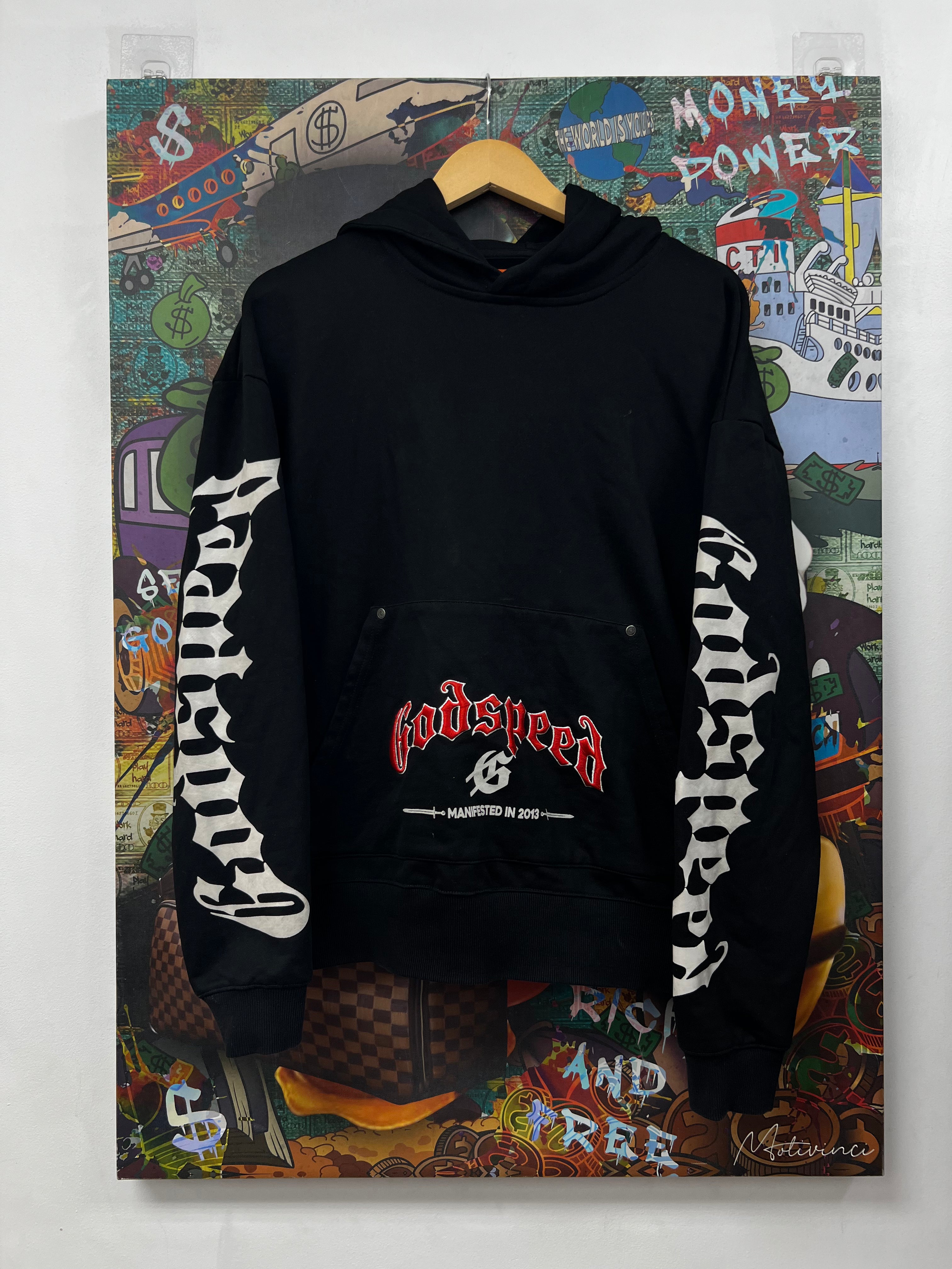 Godspeed Black Red Pocket Logo Hoodie