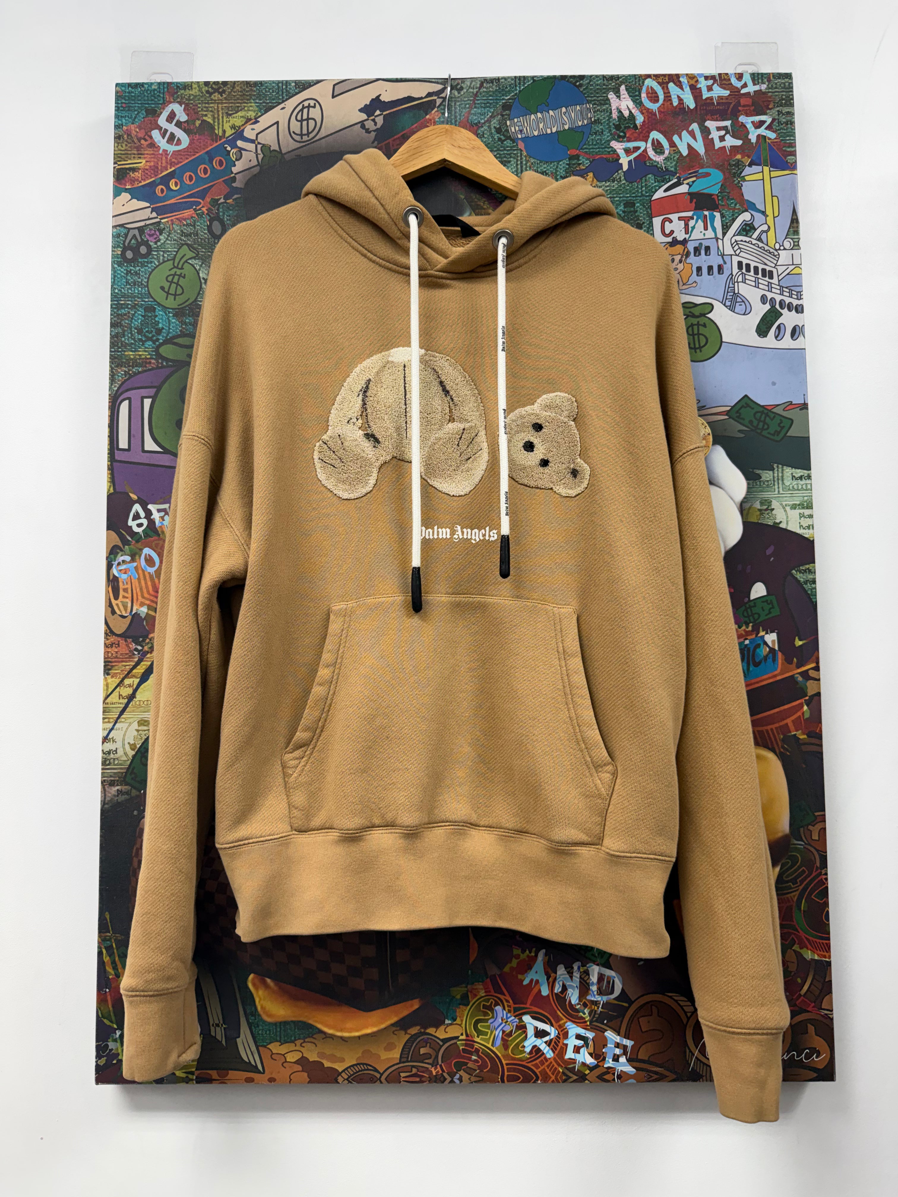 Palm Angels Brown Teddy Bear Hoodie