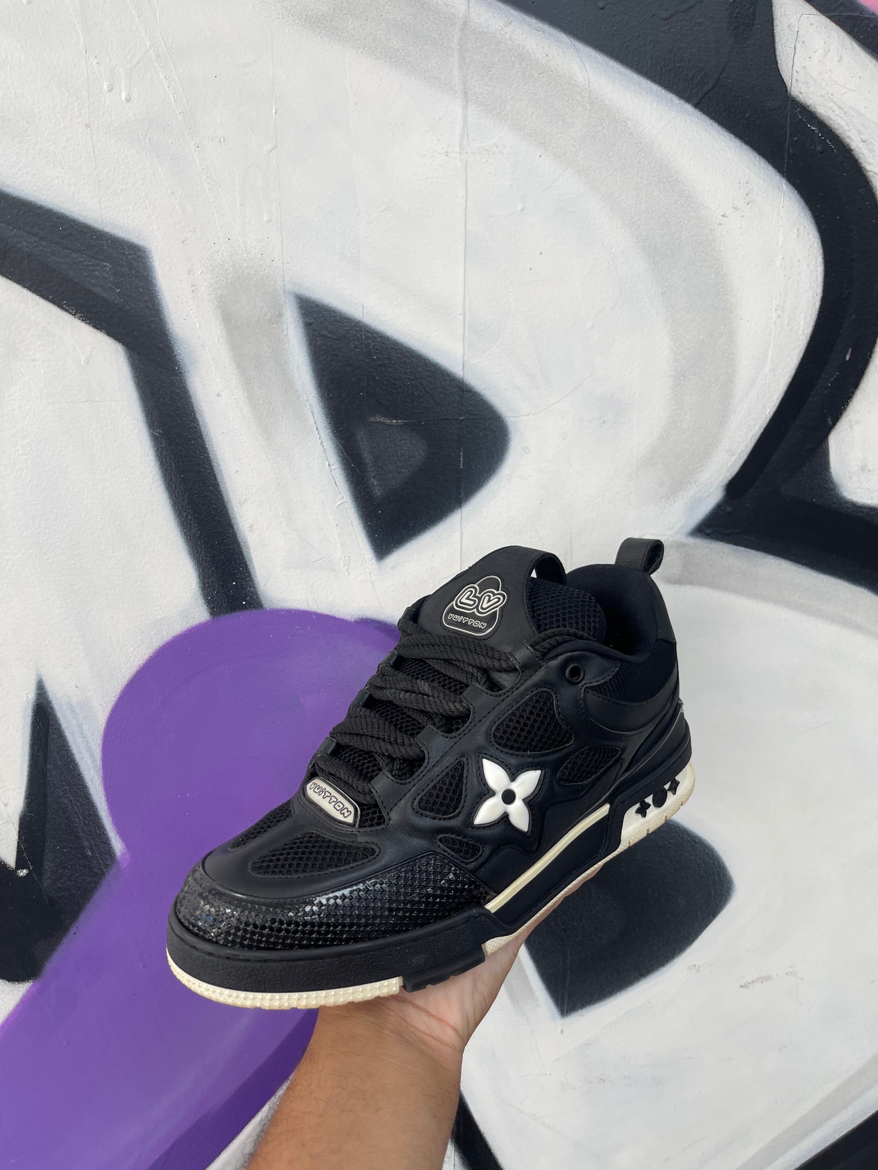 Louis Vuitton Black White Skate Sneakers