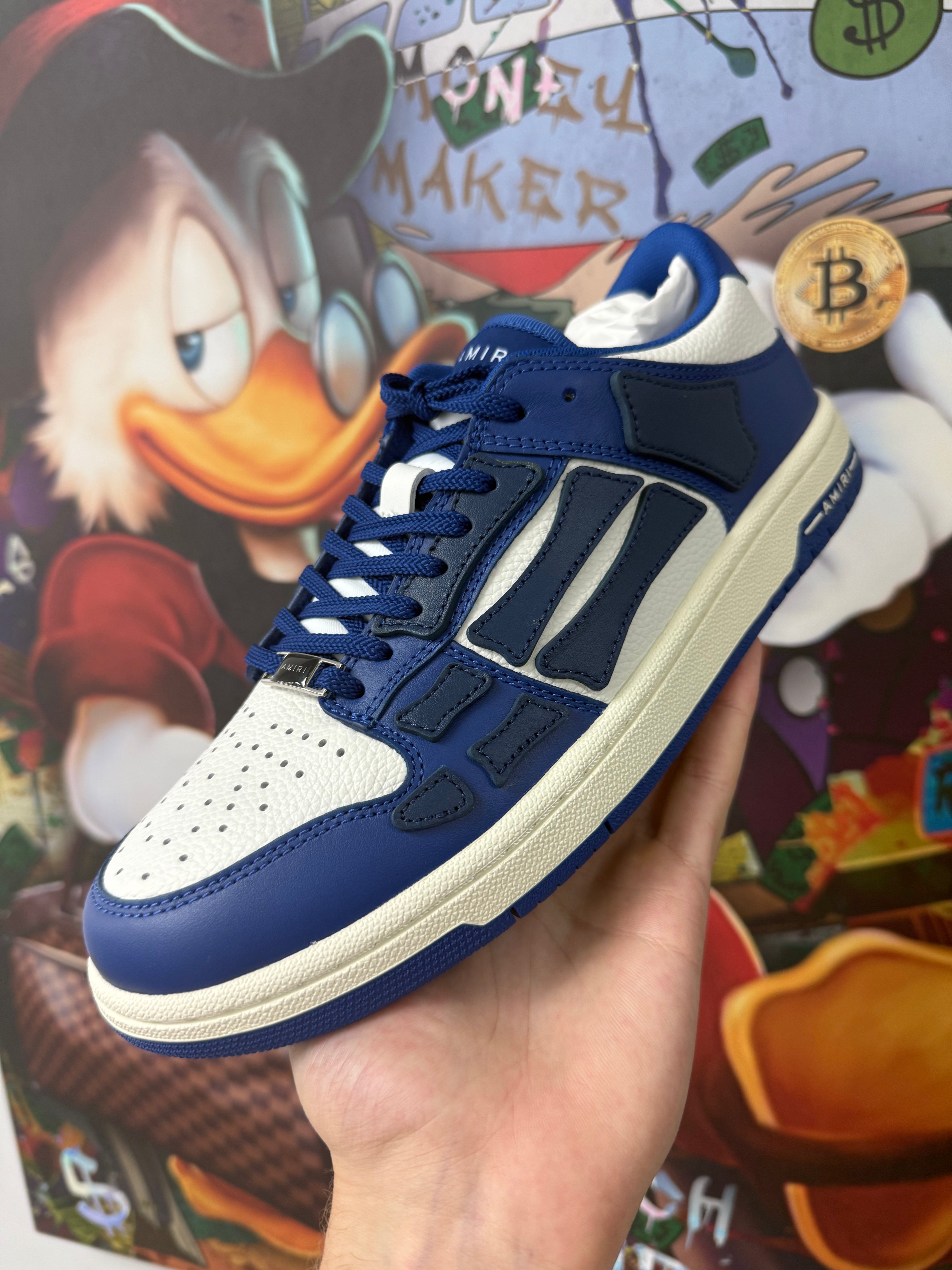 Amiri Blue & White Skel-Top Low Sneakers (40-45) New