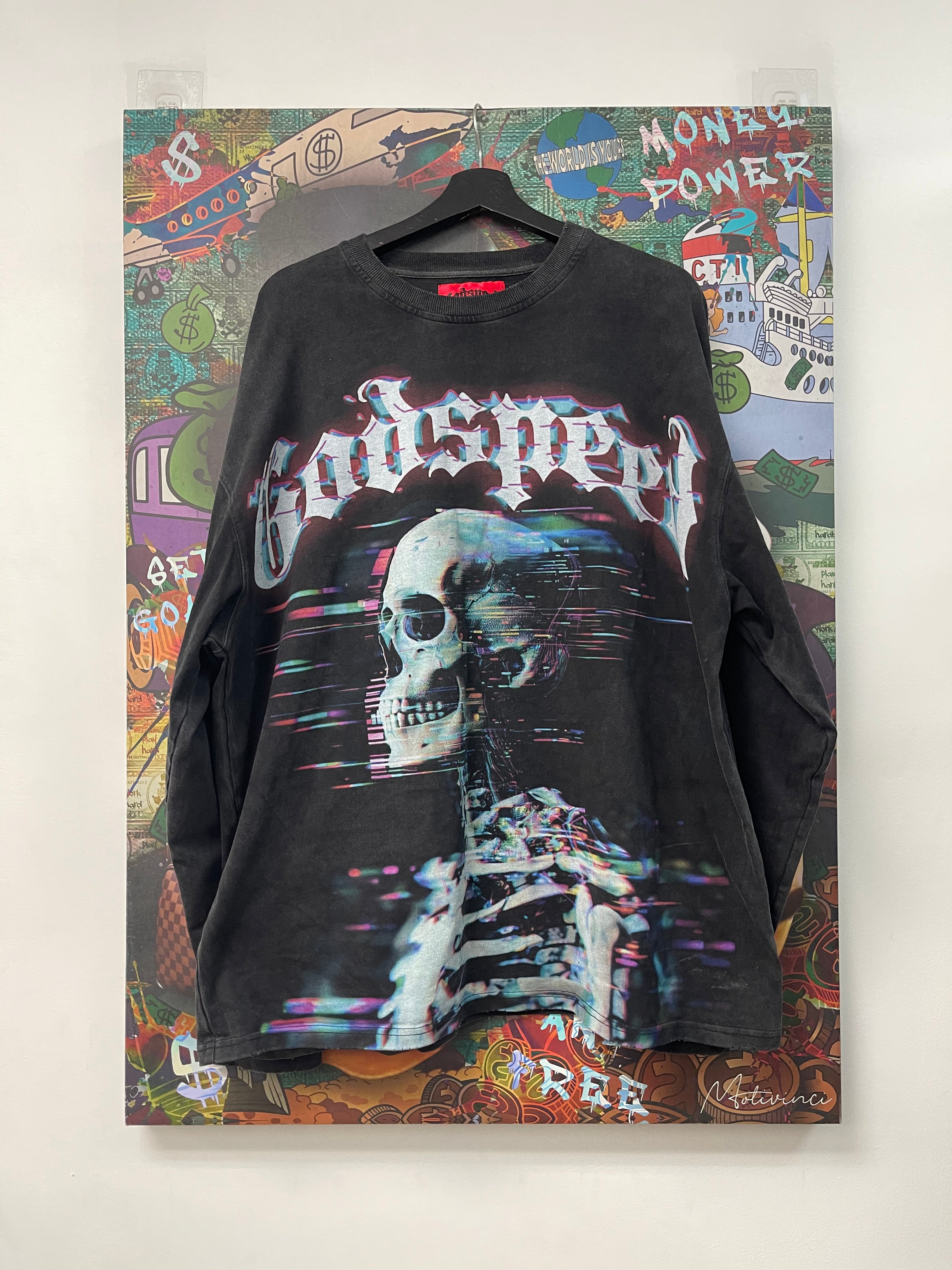 Godspeed Black Wash Matrix Glitch Long Sleeve