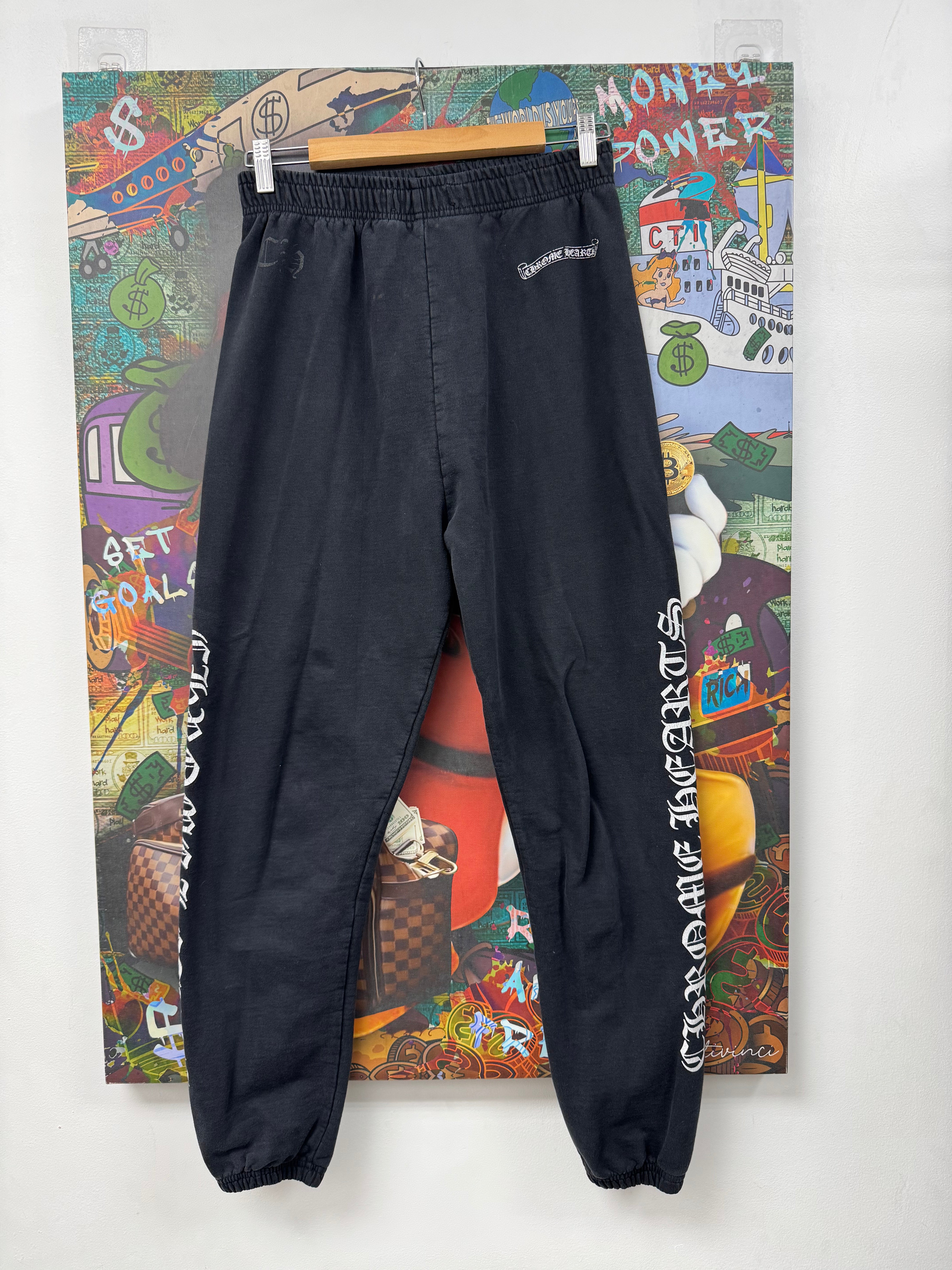 Chrome Hearts Black Scroll Logo (No Pockets) Sweats