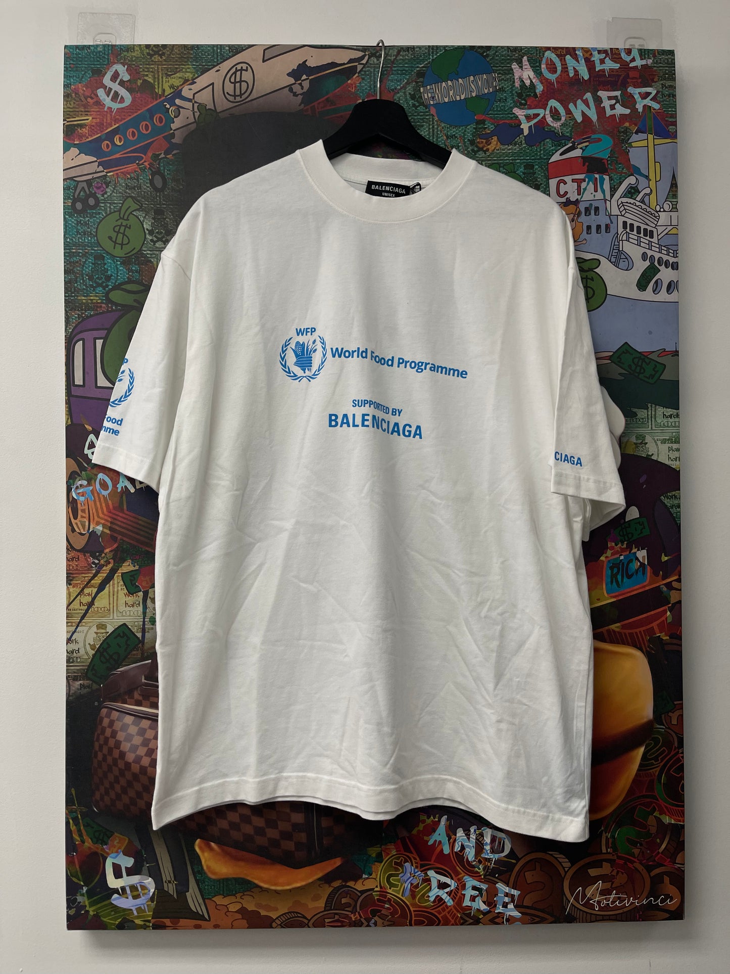 Balenciaga Food Programme Tee White Blue New With Tags