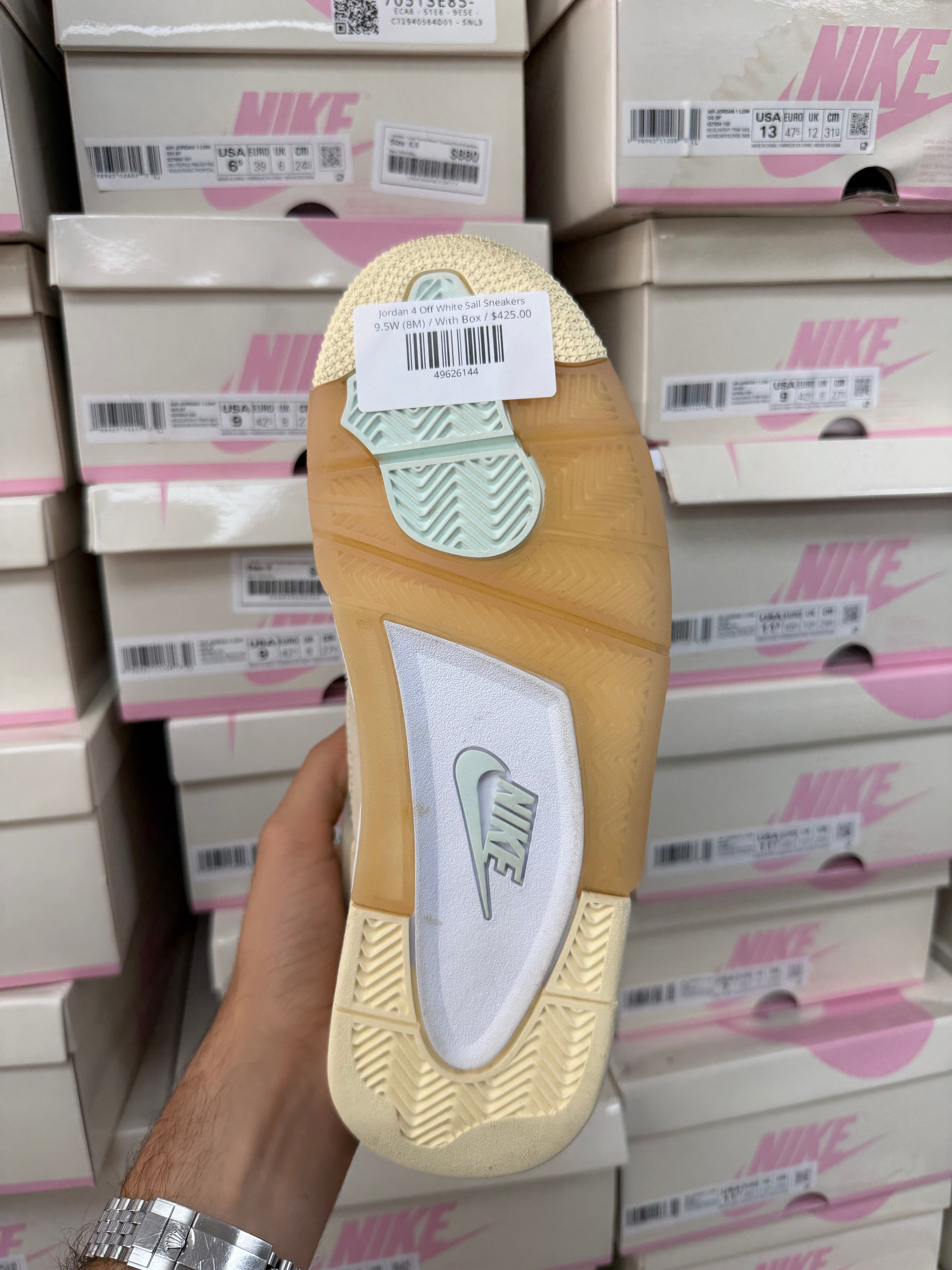 Jordan 4 Off White Sail Sneakers