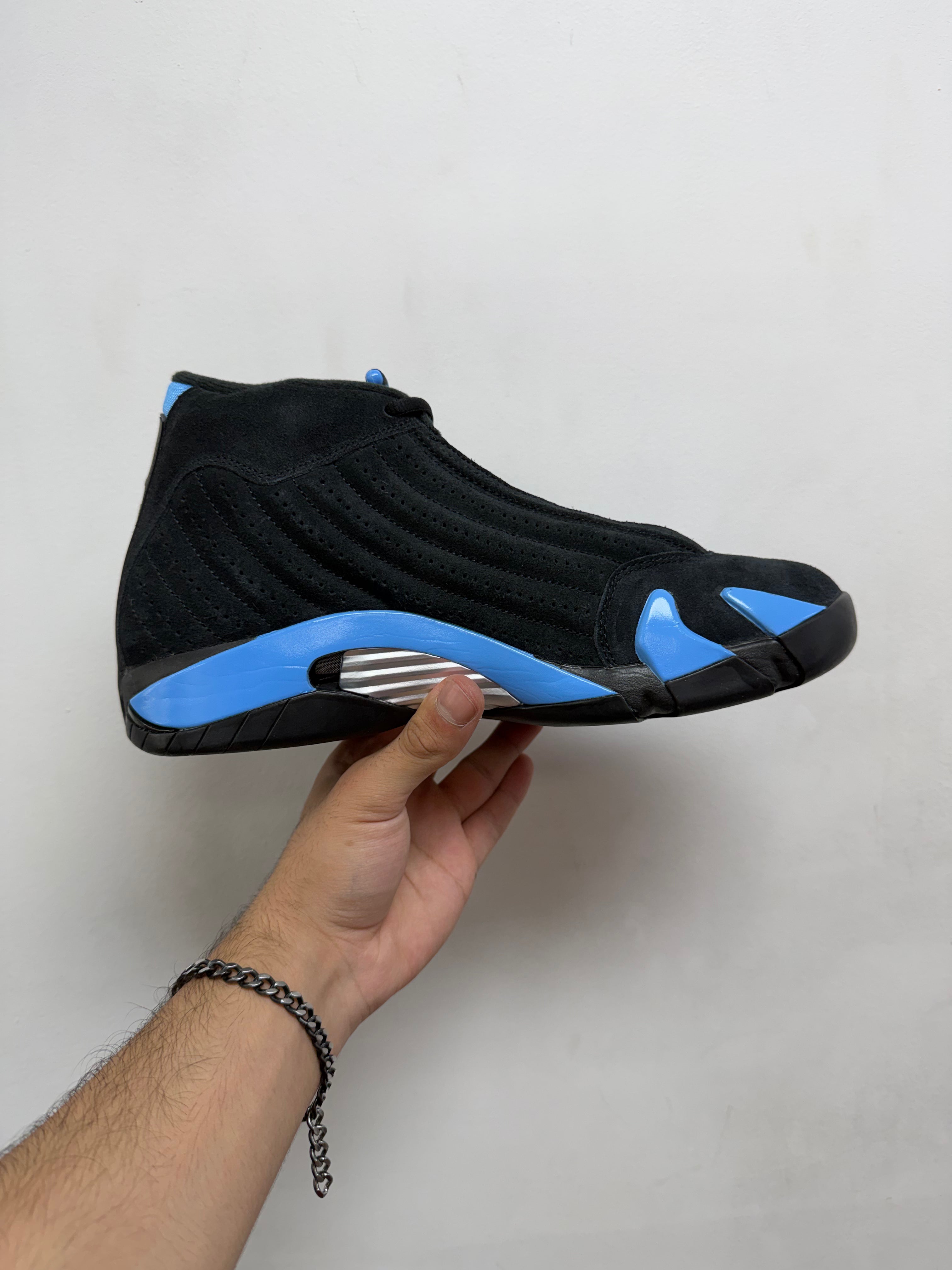 Jordan 14 Black University Blue Sneakers