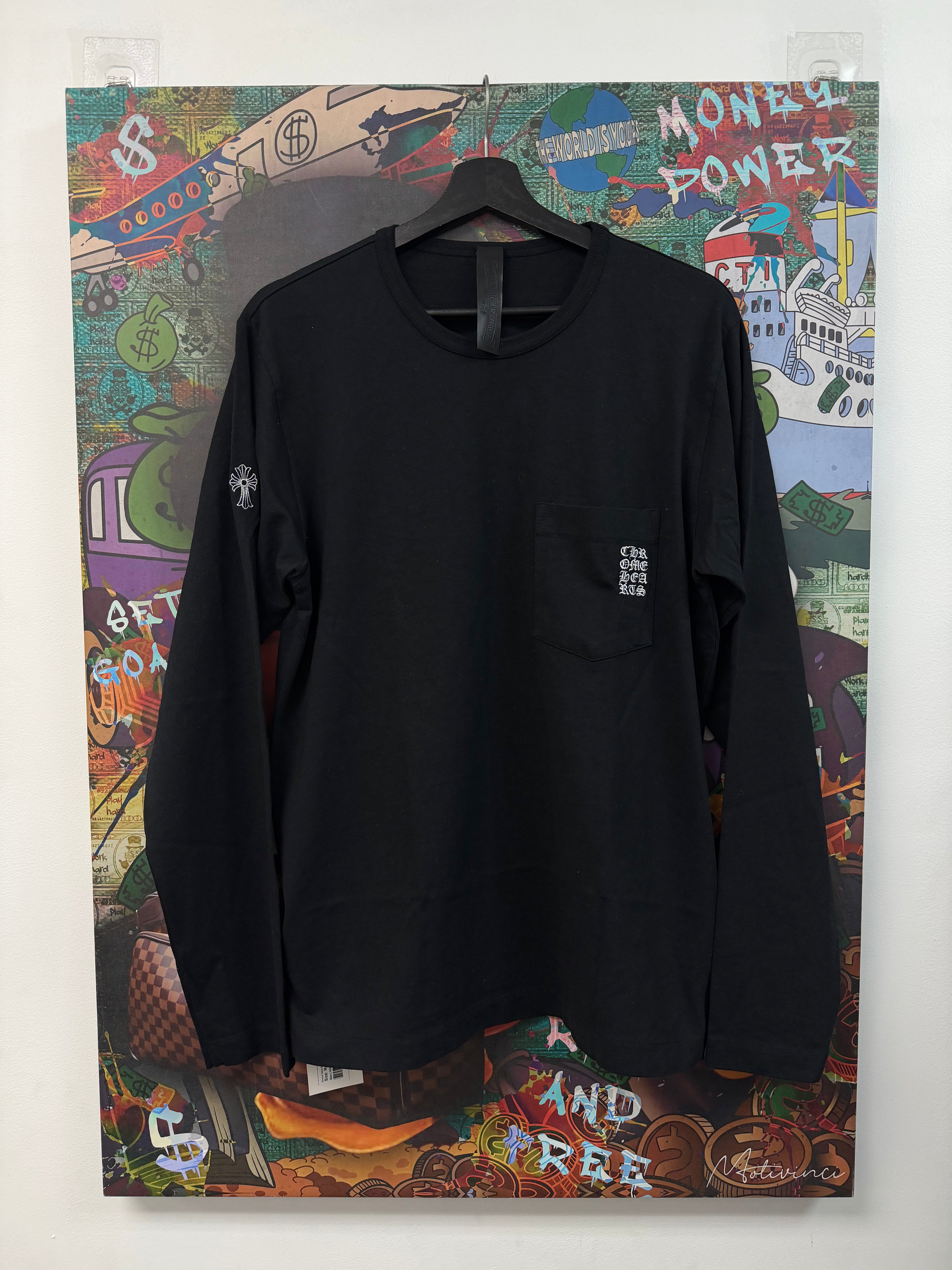 Chrome Hearts Black Embroidered Cut & Sew LS Tee