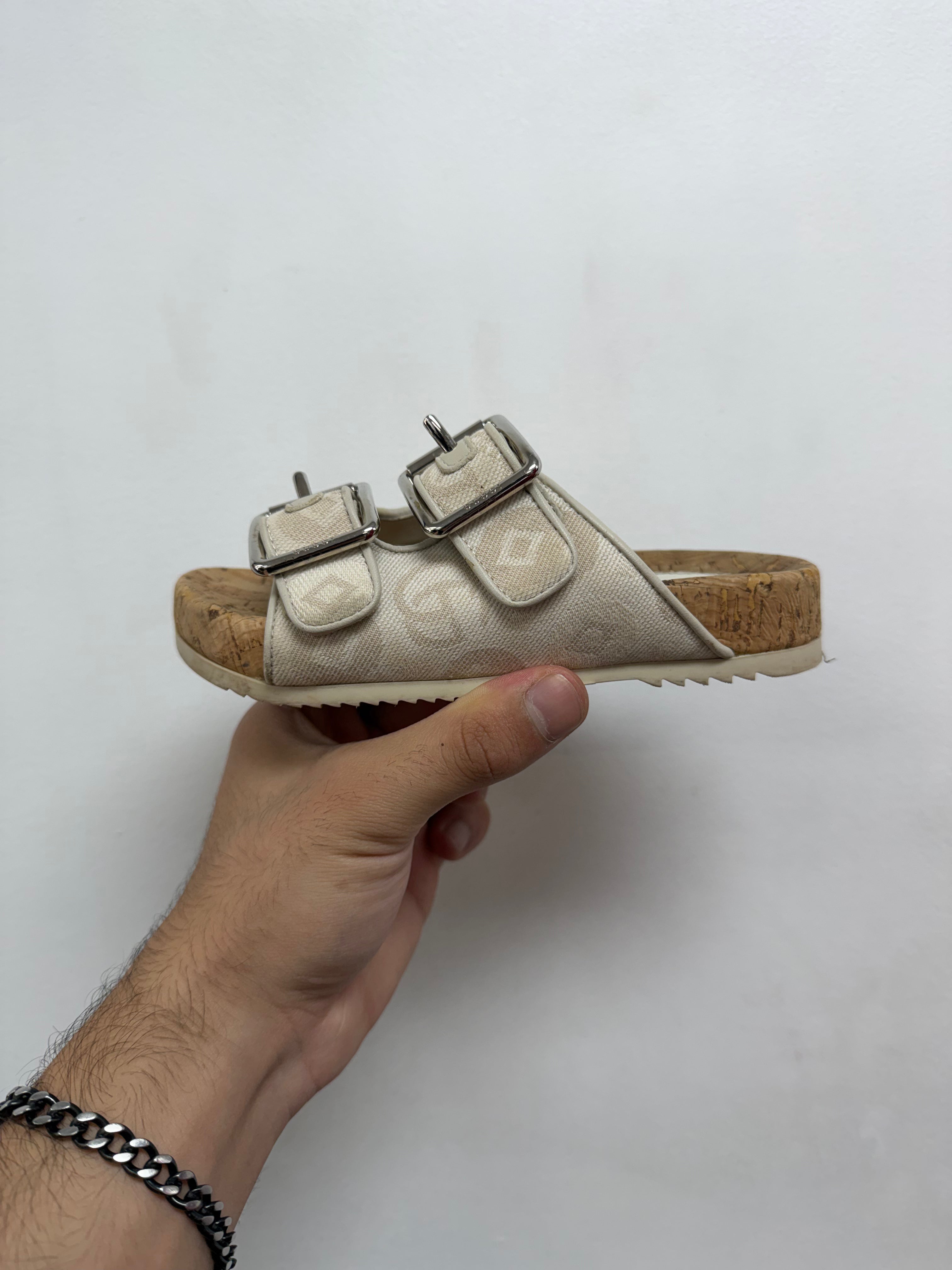 Gucci Tan GG Monogram Sandals