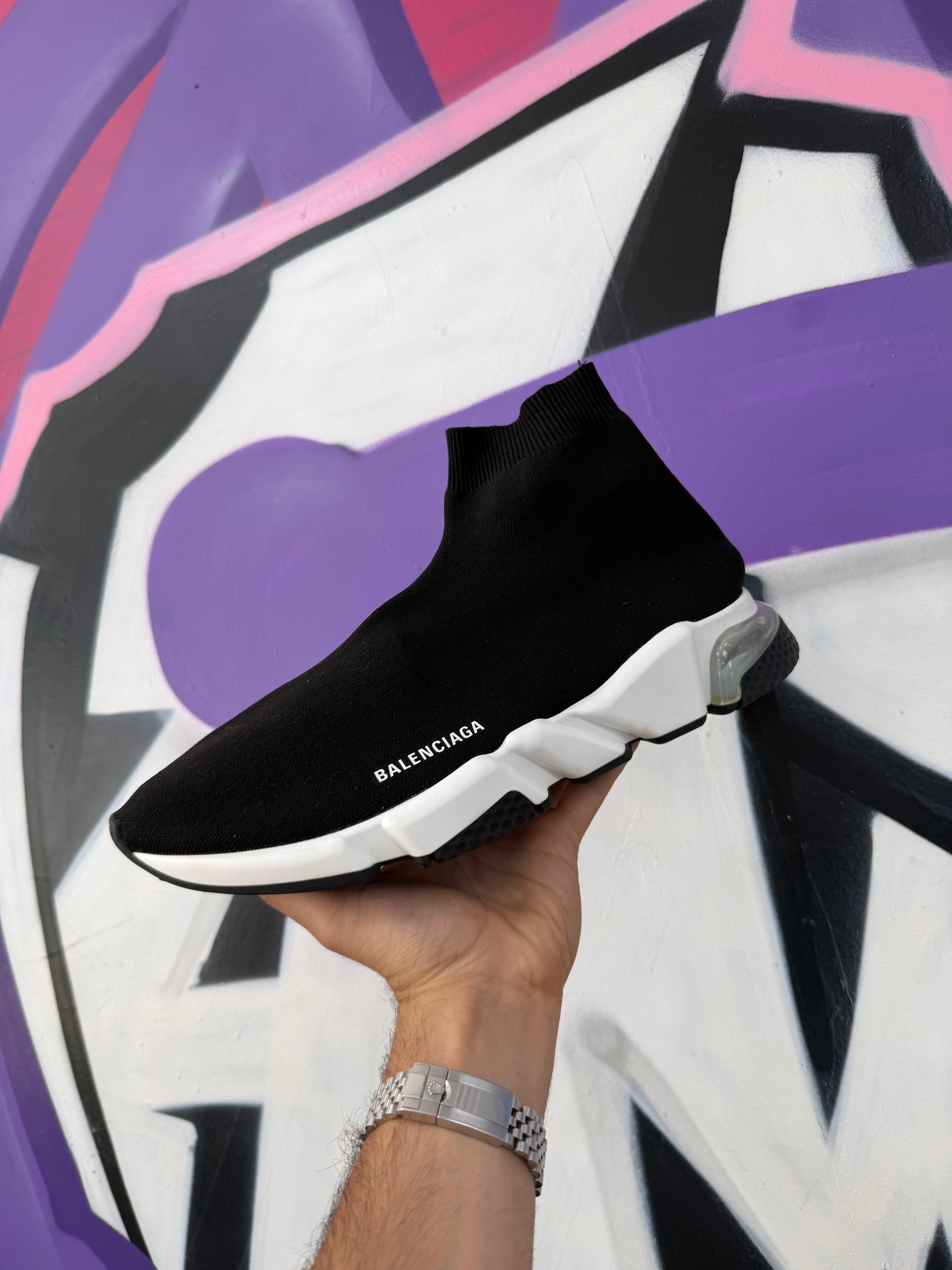 Balenciaga Black Sock Runner Clear Sole Sneakers No Box