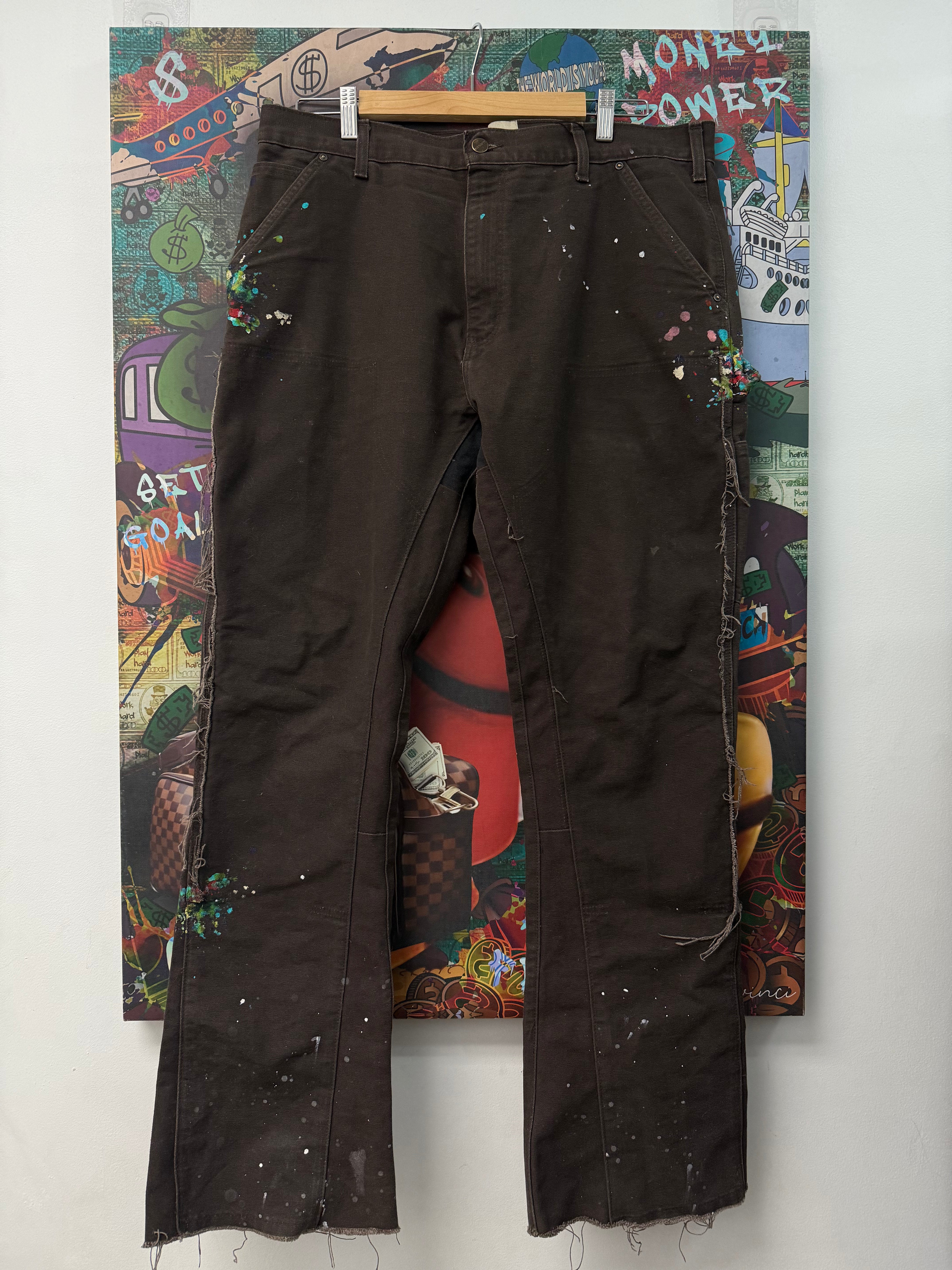 Gallery Dept Brown Splatter Flared Jeans