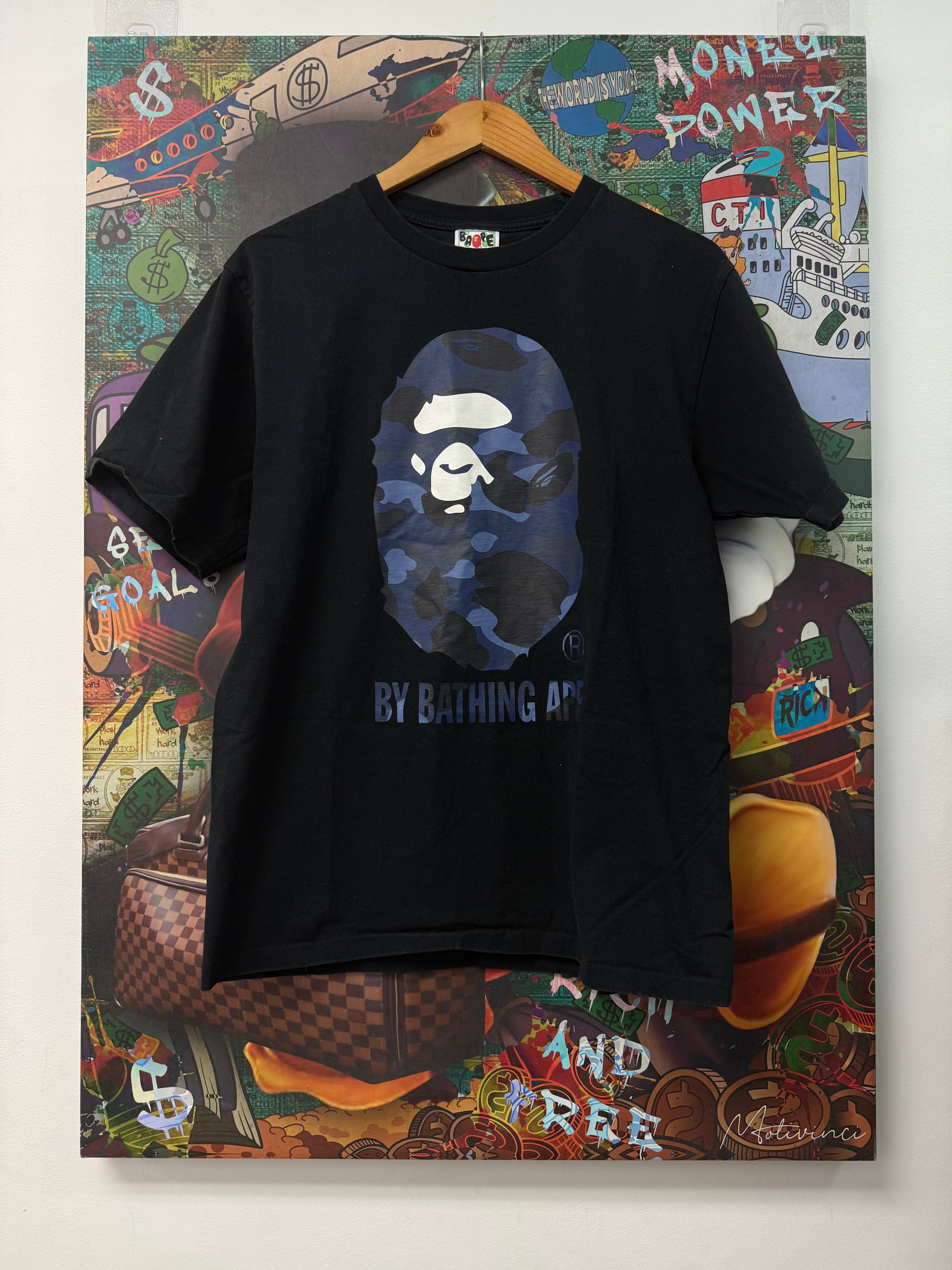 BAPE Navy Camo Head Tee