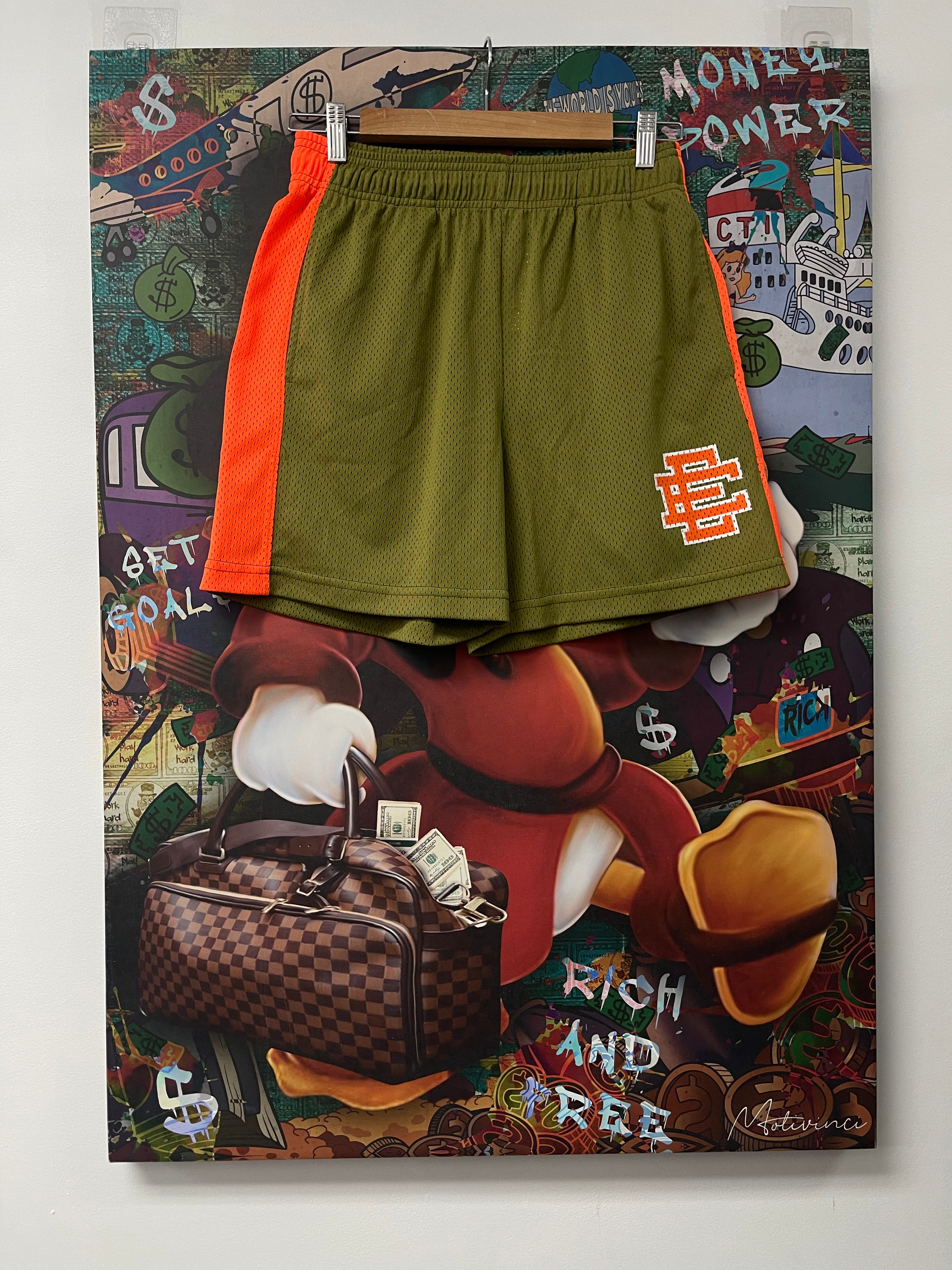 EE Shorts Olive Orange Stripe New In Plastic