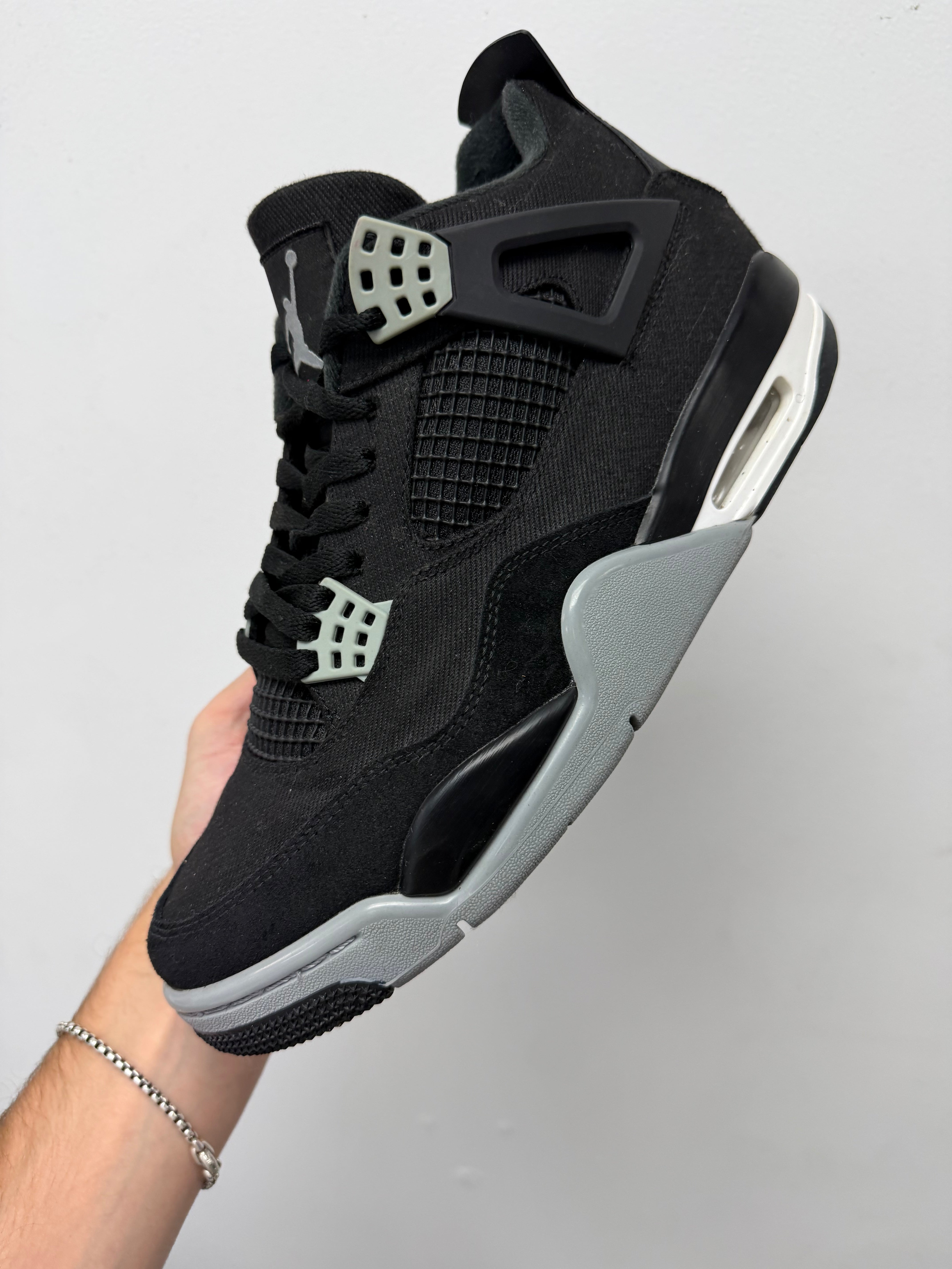 Jordan 4 Black Canvas Sneakers