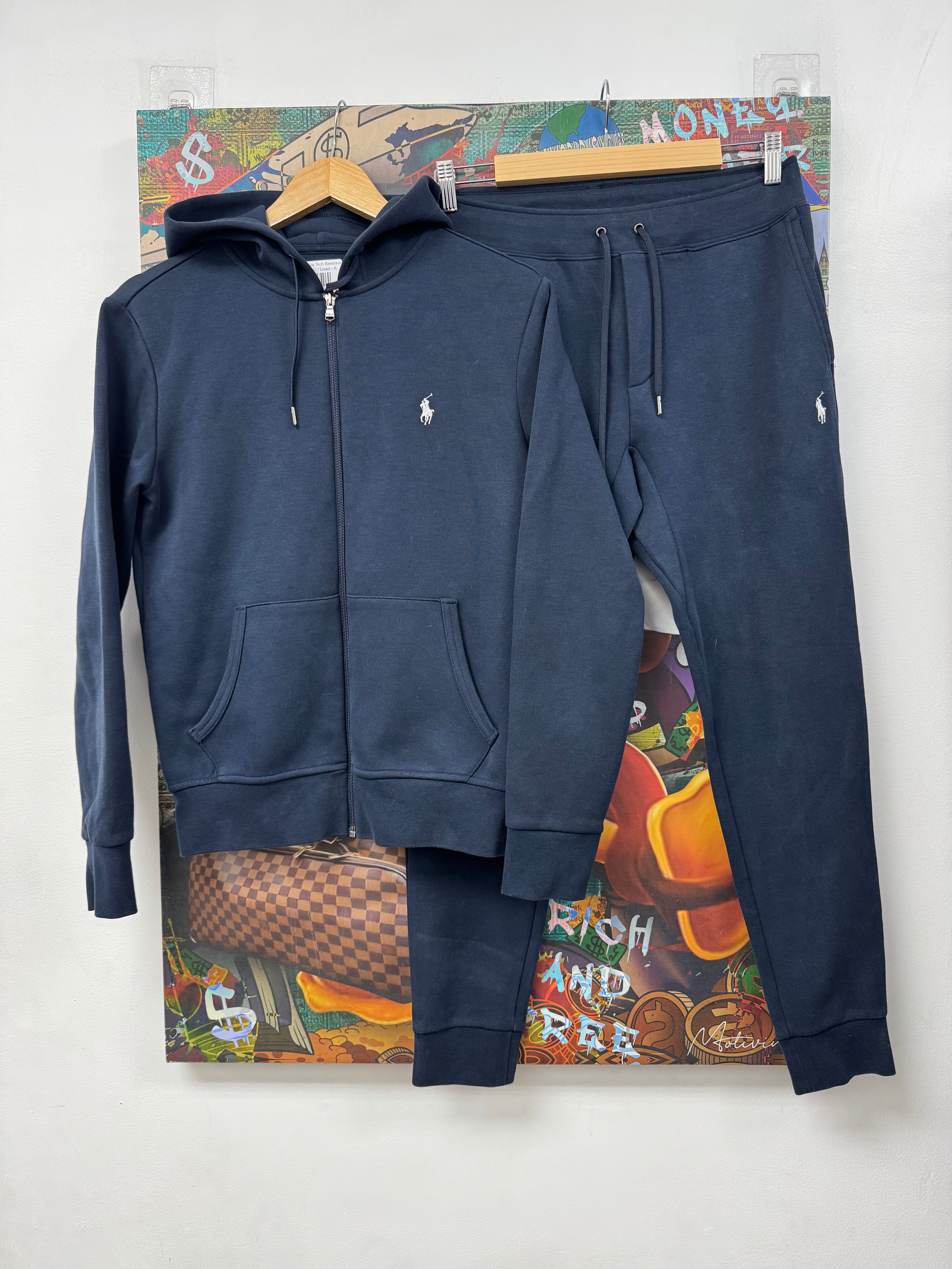 Polo Navy White Tech Sweatsuit