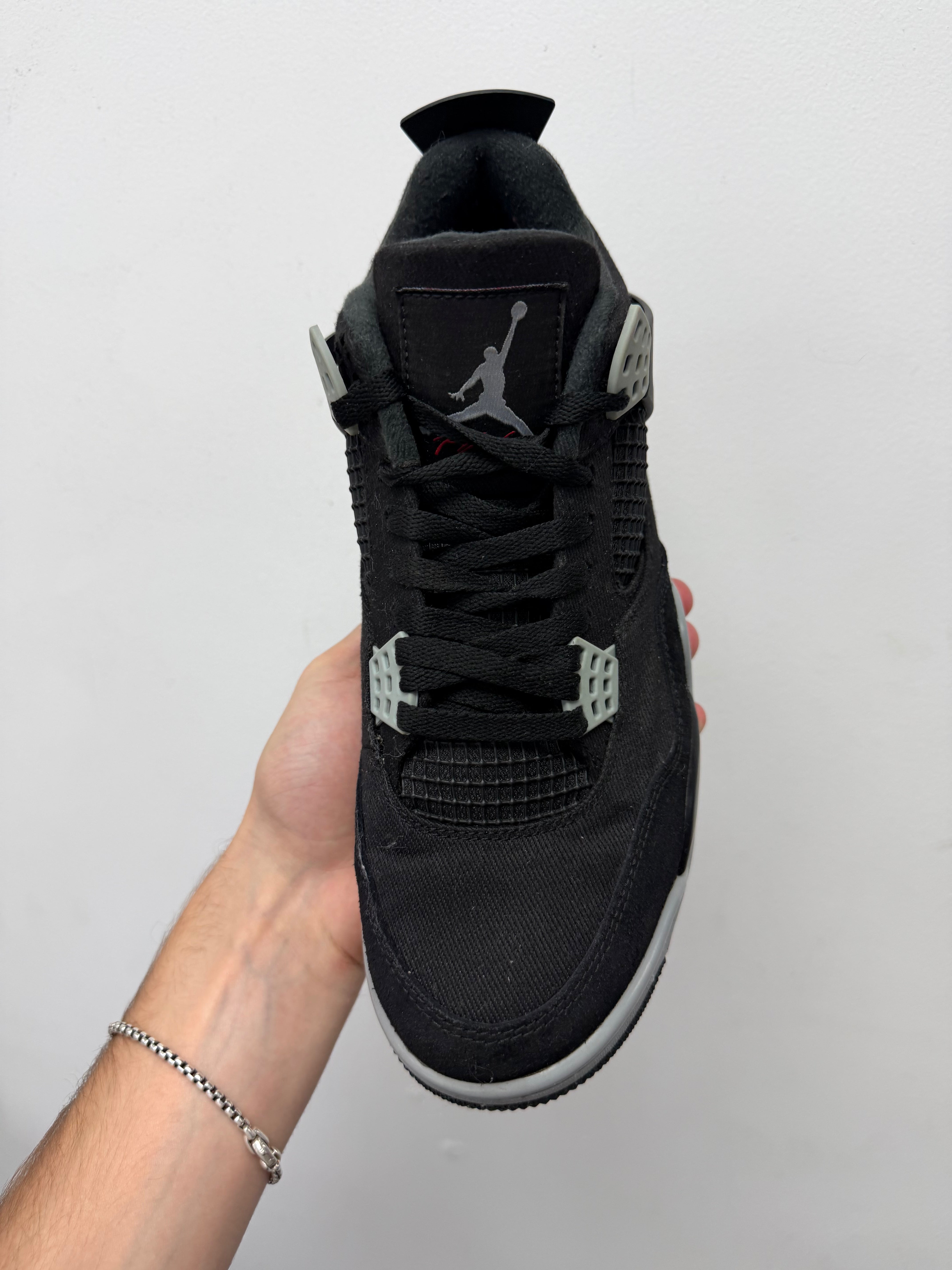 Jordan 4 Black Canvas Sneakers