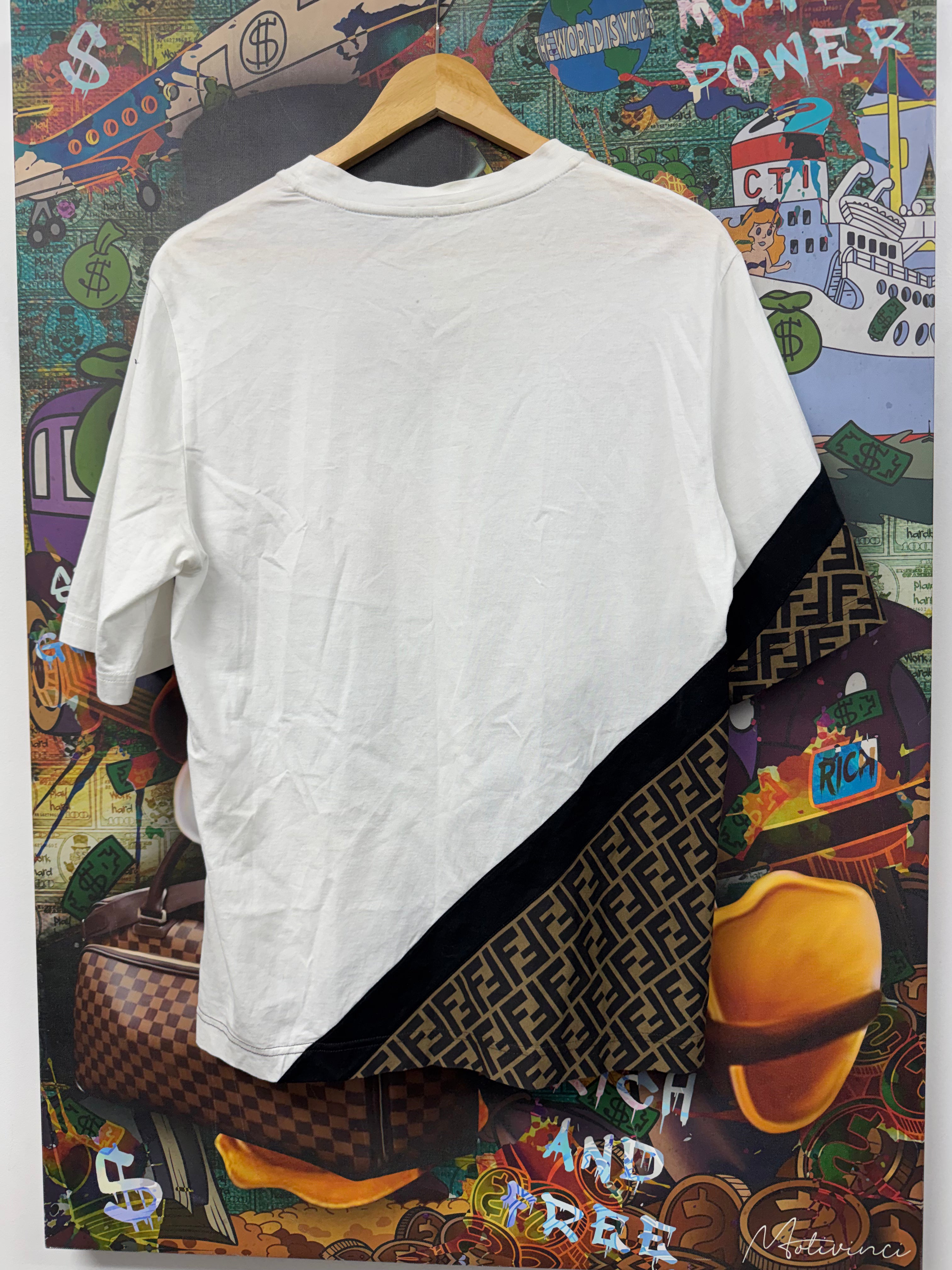 Fendi White Brown FF Monogram Tee