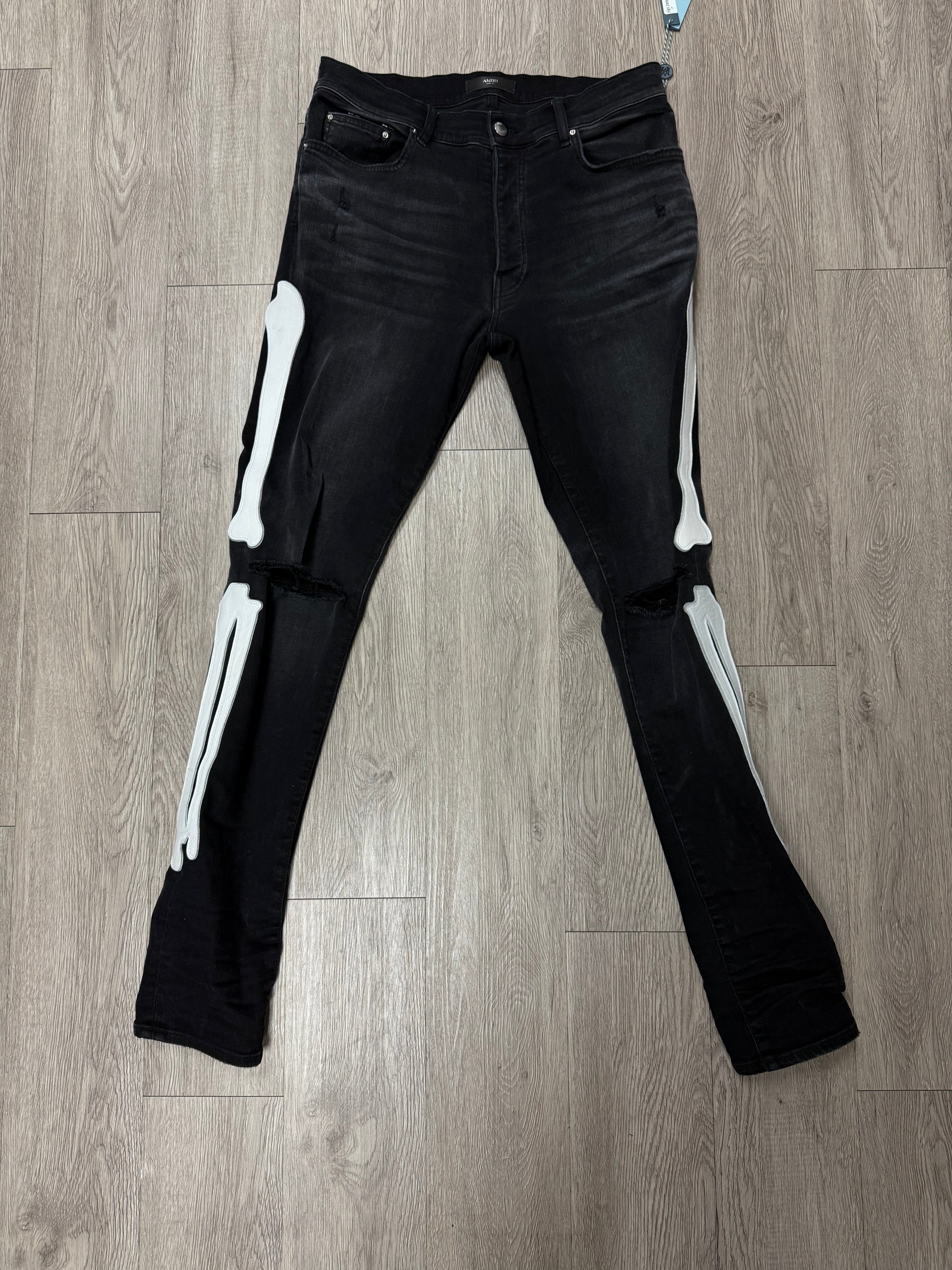 Amiri Black Wash White Bone Jeans