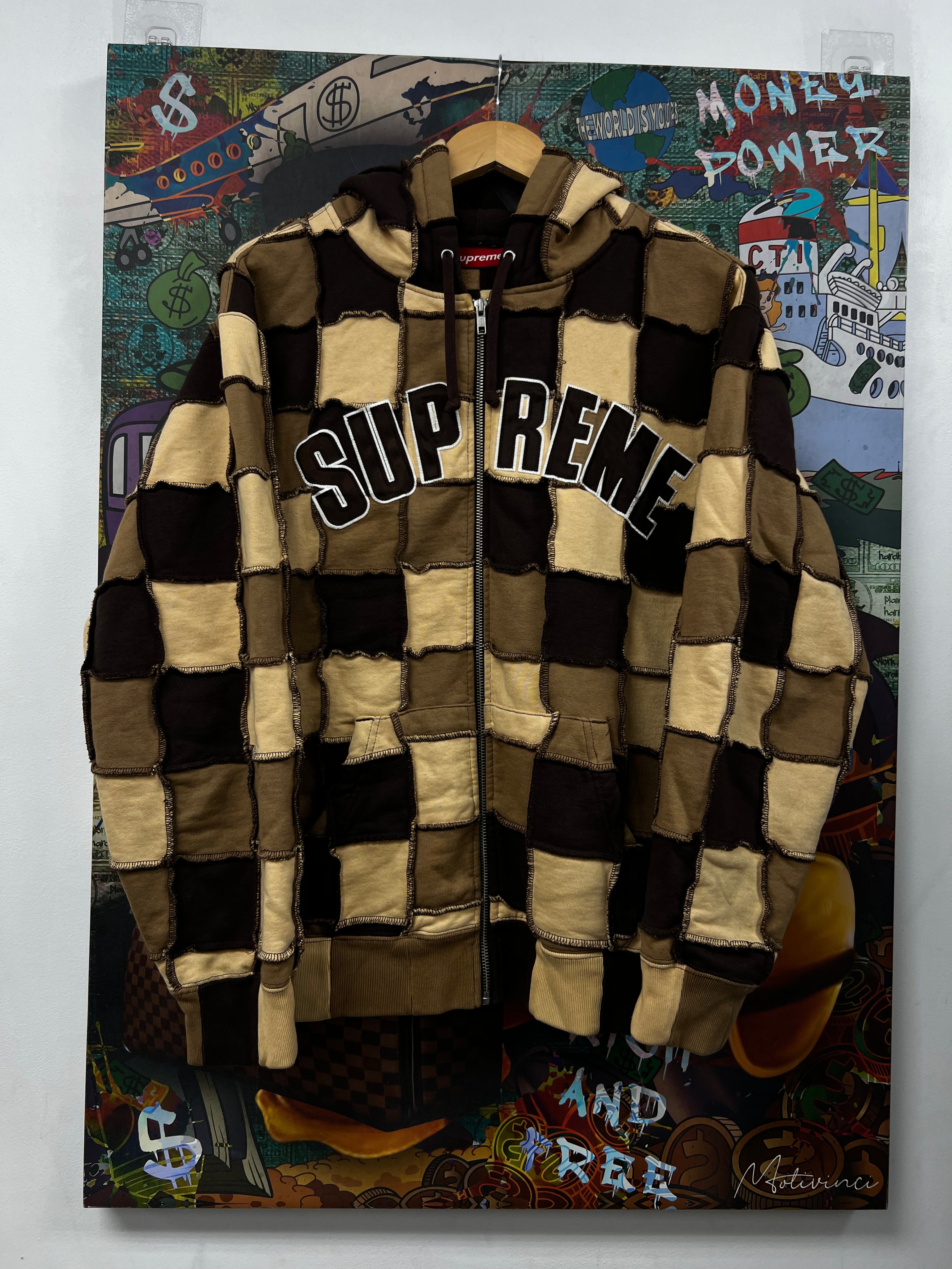 Supreme Brown Reverse Patchwork Sweatsuit