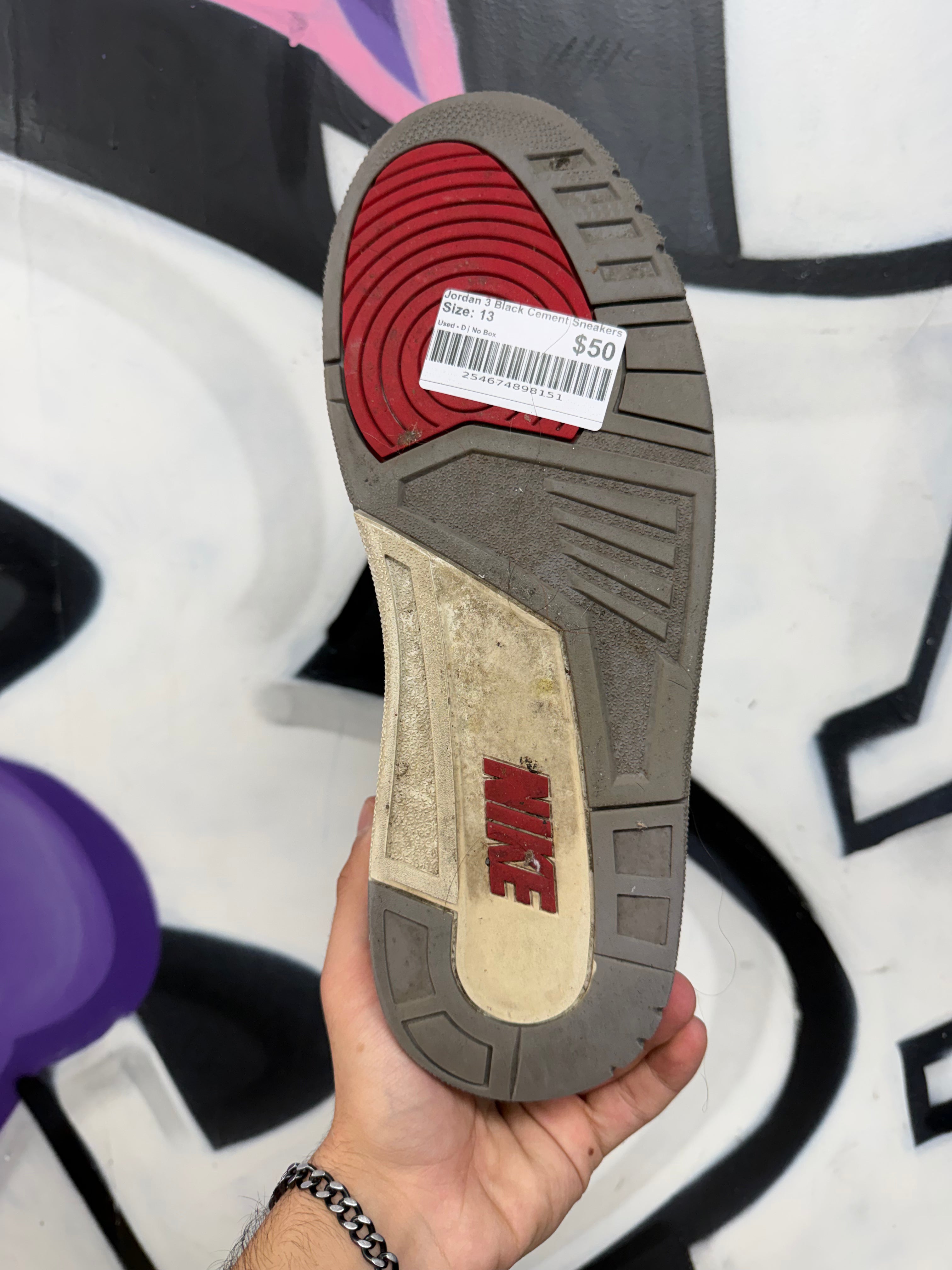 Jordan 3 Black Cement Sneakers