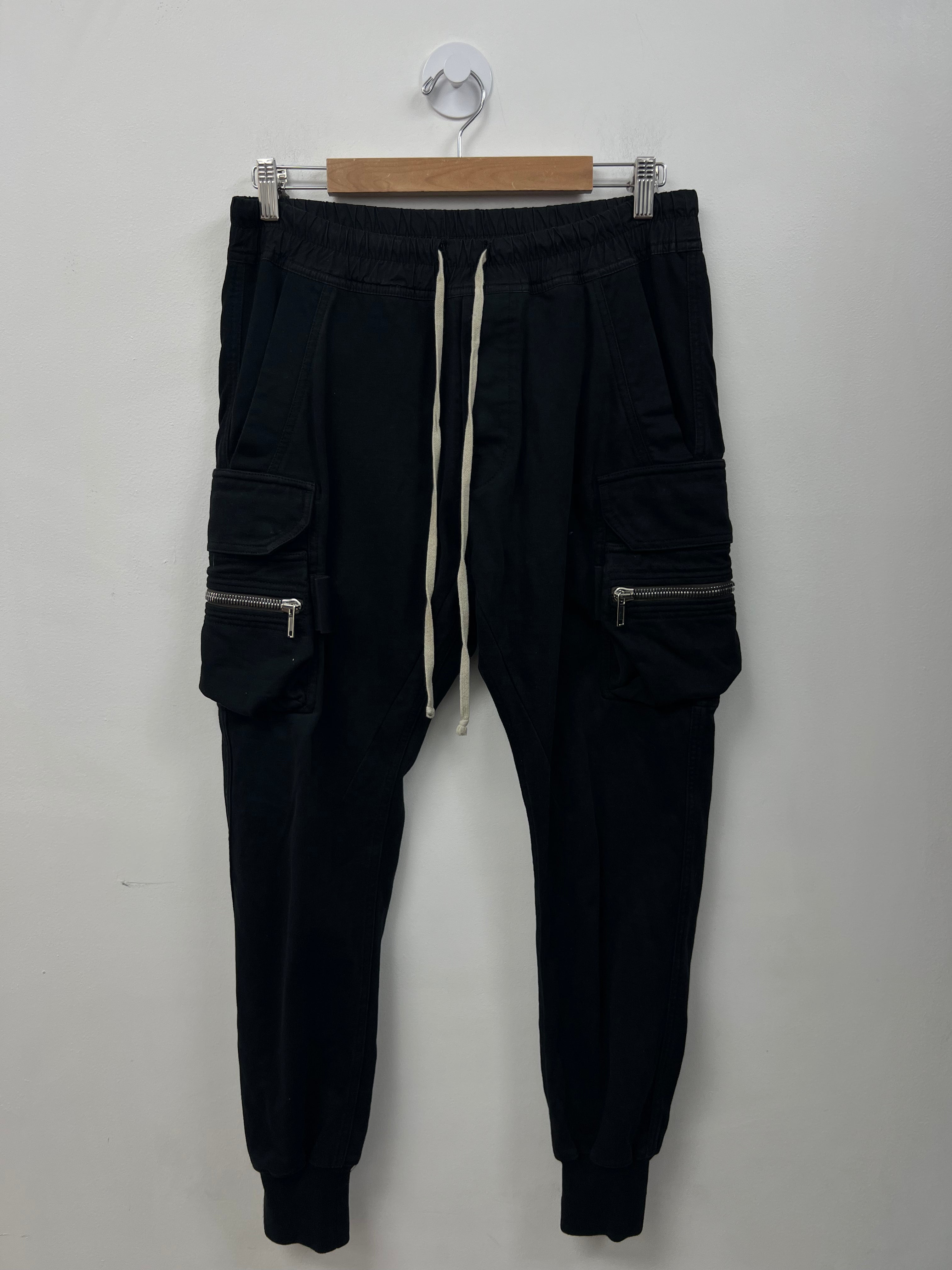 Rick Owens Black Mastodon Cargo Sweatpants
