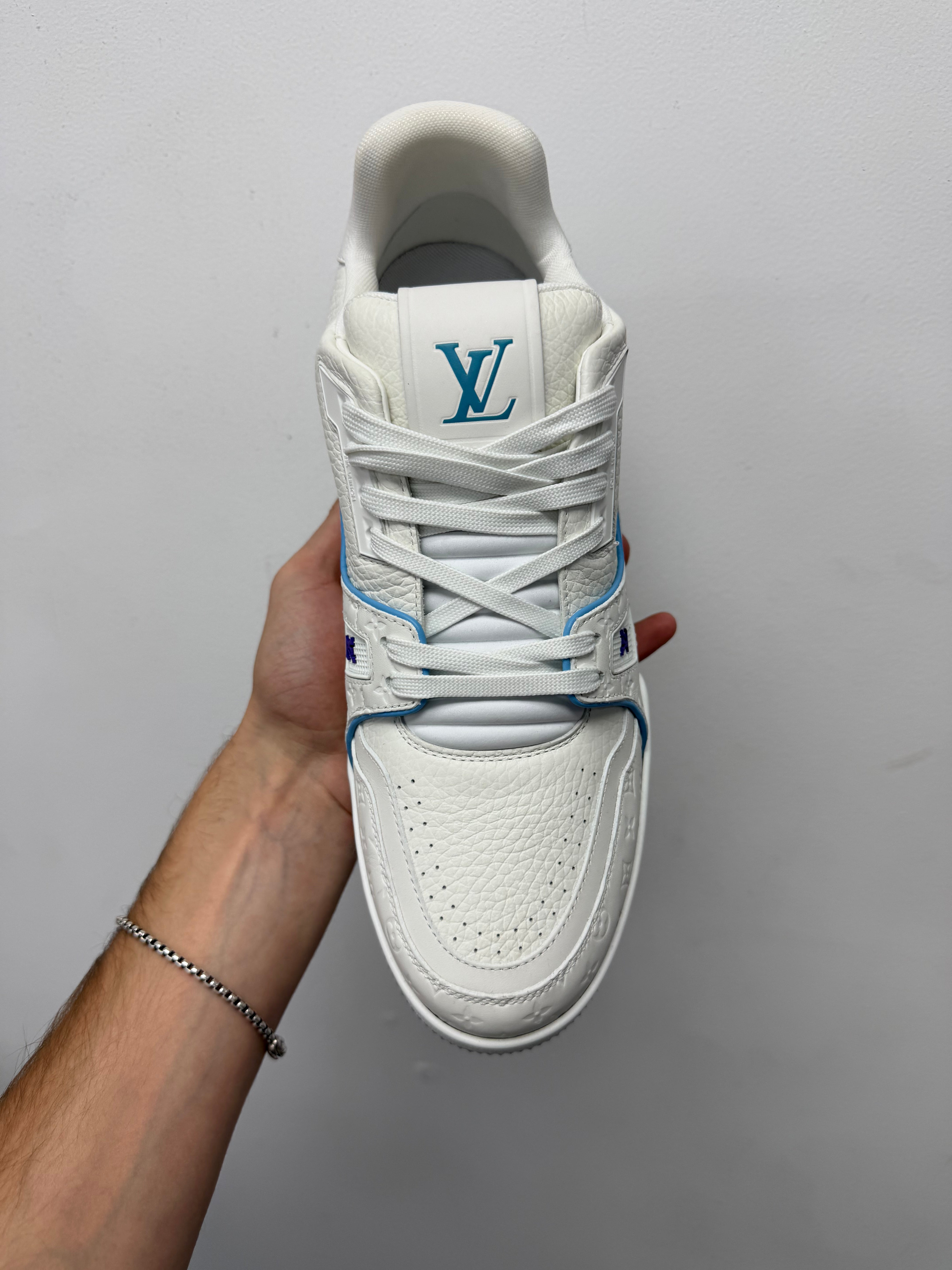 Louis Vuitton White Purple Teal Translucent Trainer Sneakers