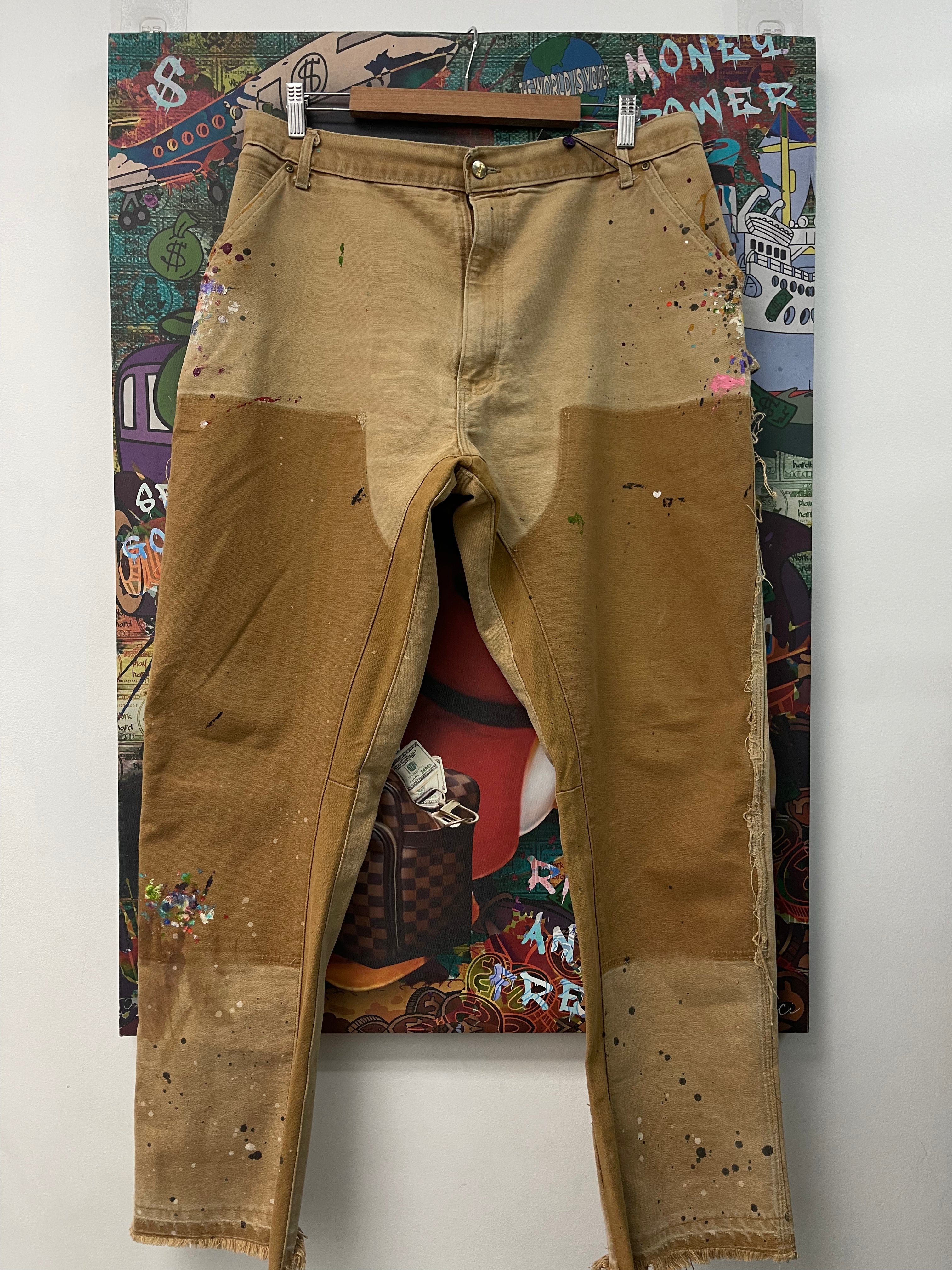 Gallery Dept. Tan Splatter Flared (Altered To Fit 36) Jeans