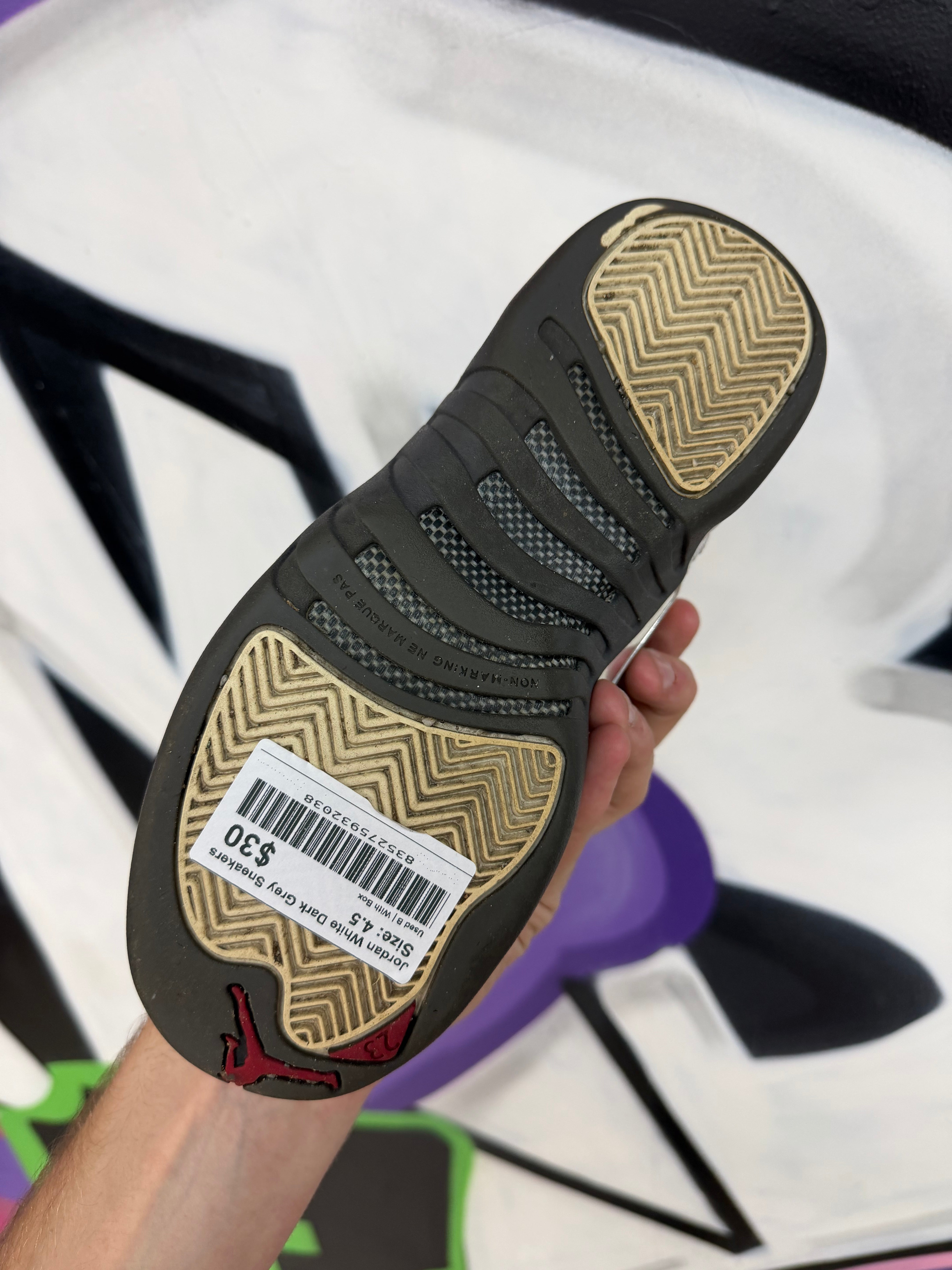 Jordan 12 White Dark Grey Sneakers