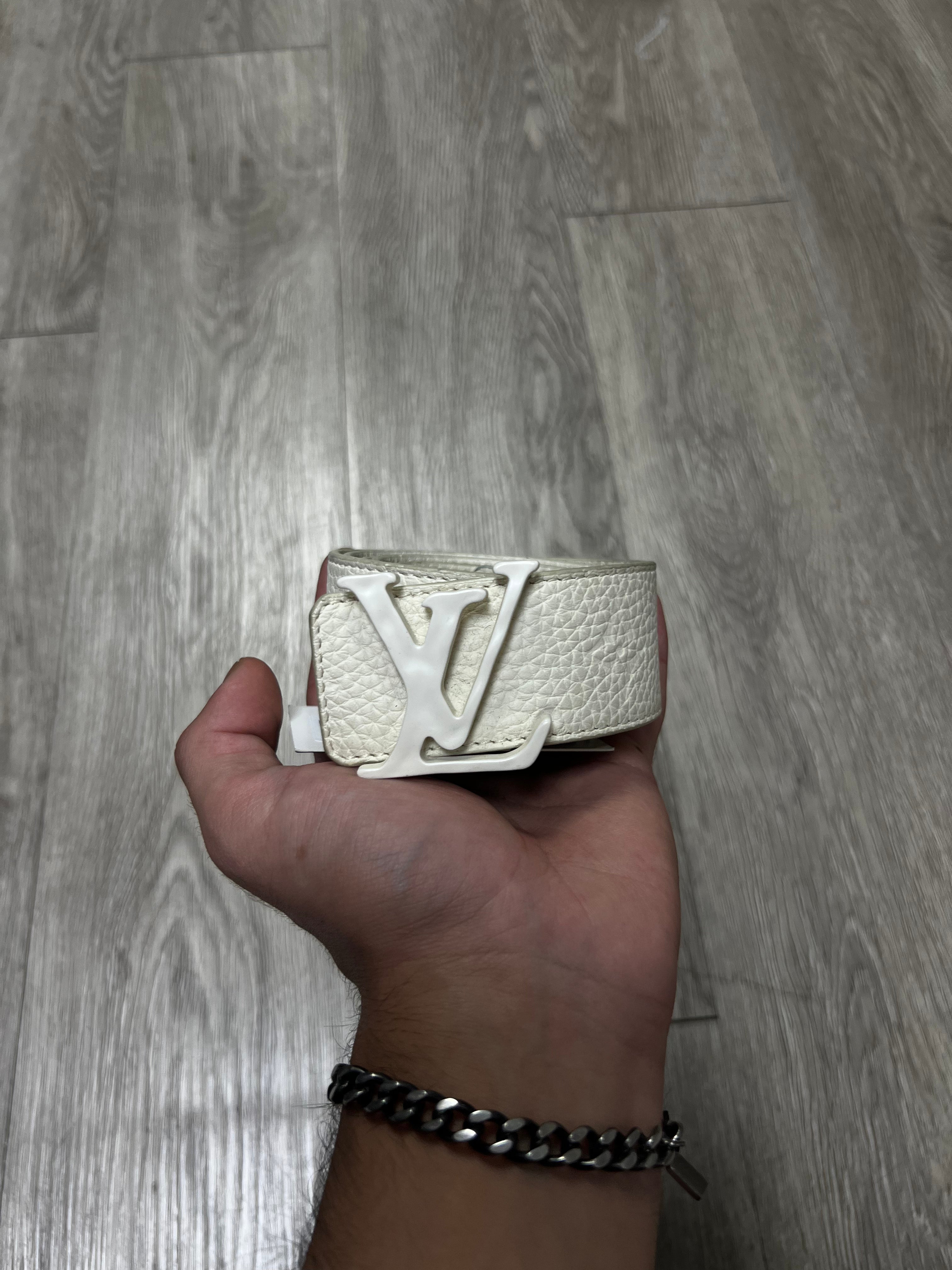 Louis Vuitton White Monogram Leather (100-40) Belt