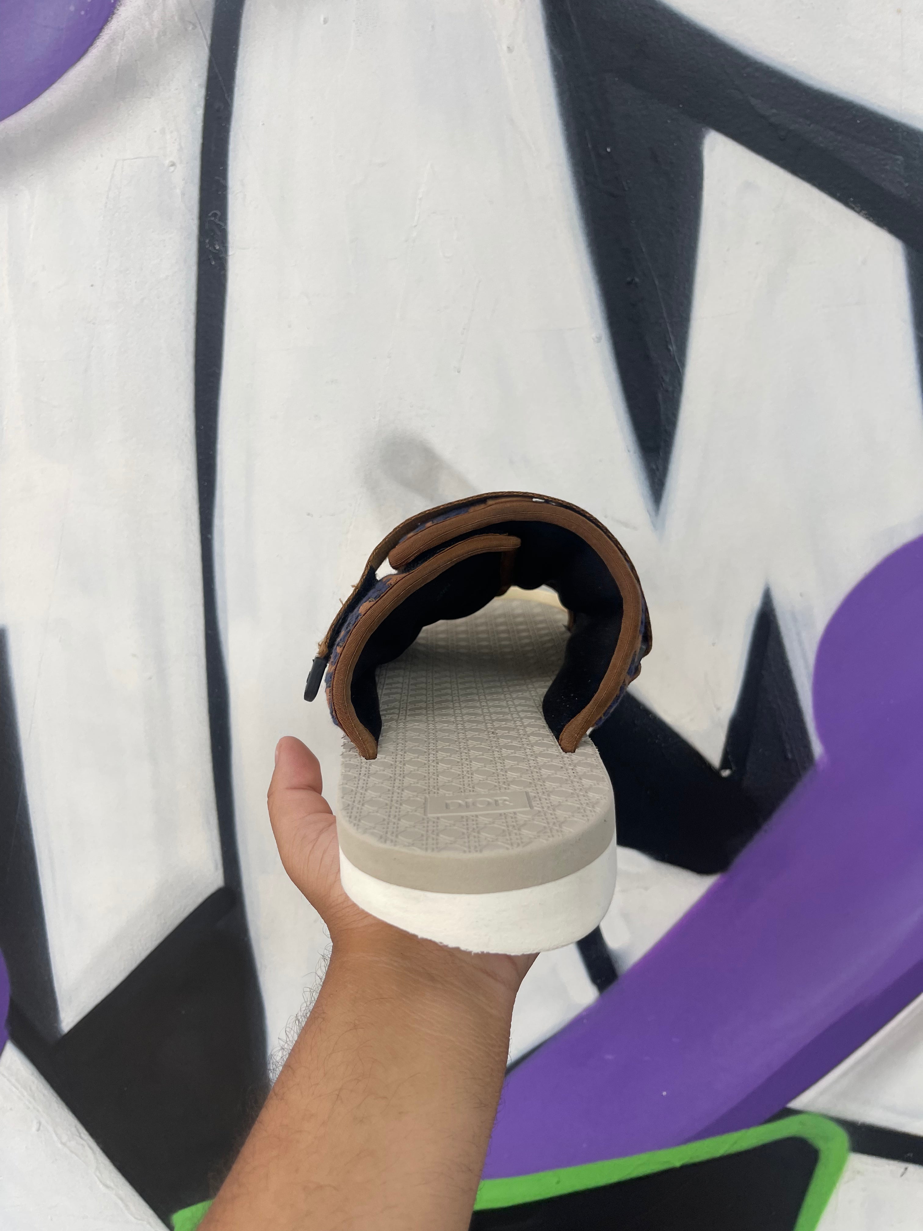 Dior Navy Brown Alpha Slides