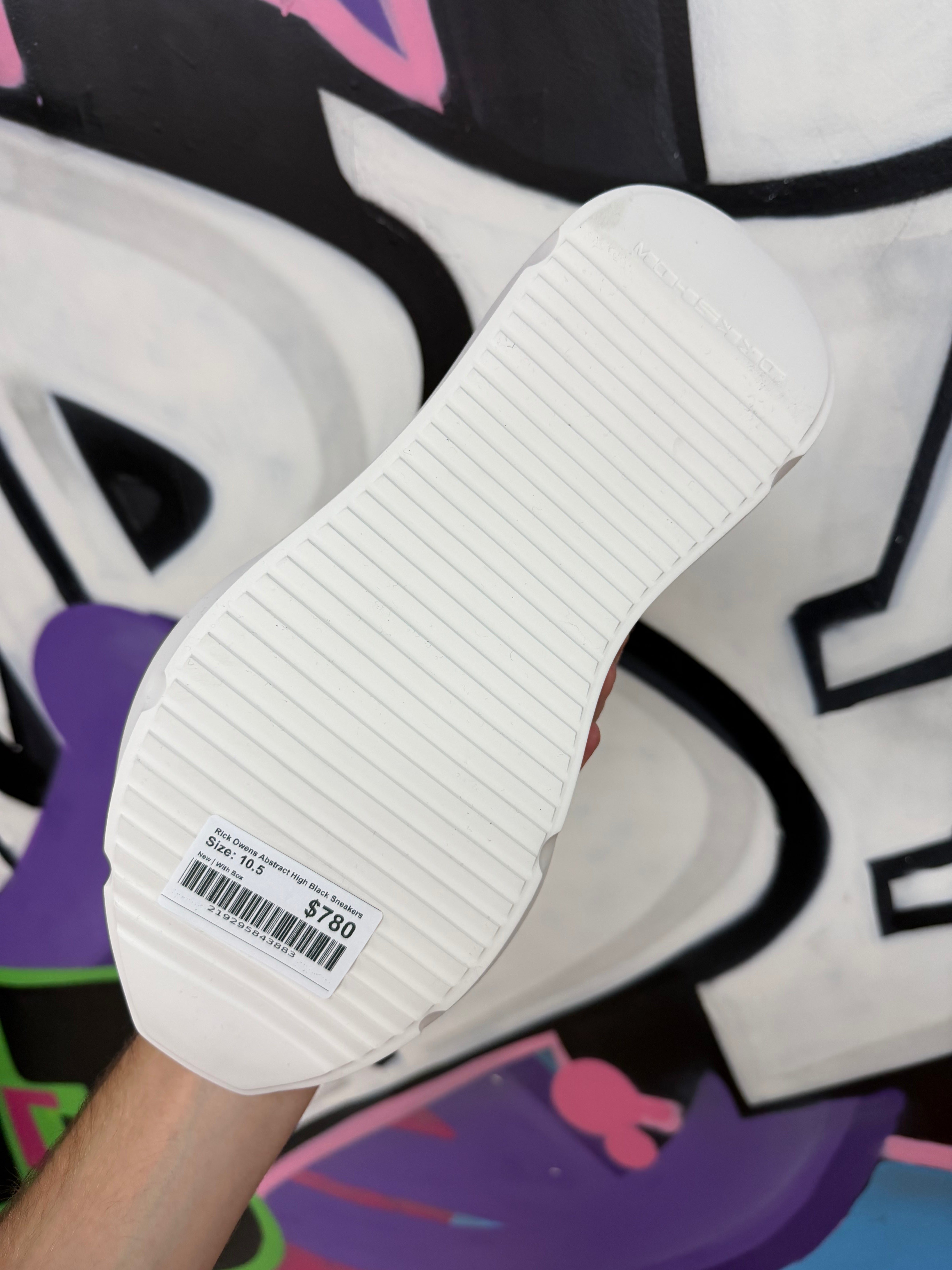 Rick Owens Abstract High Black Sneakers