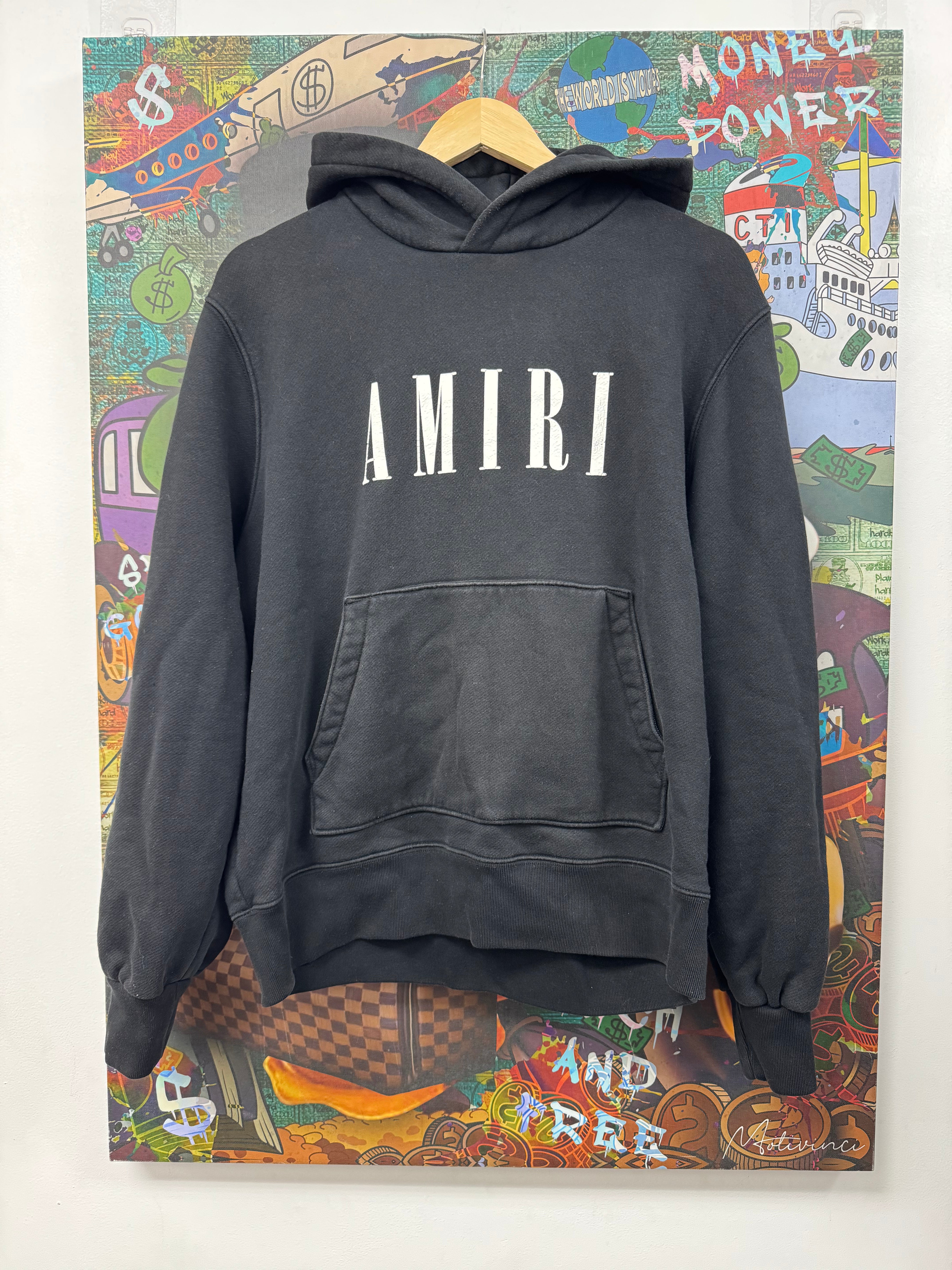 Amiri Black White Core Logo Hoodie