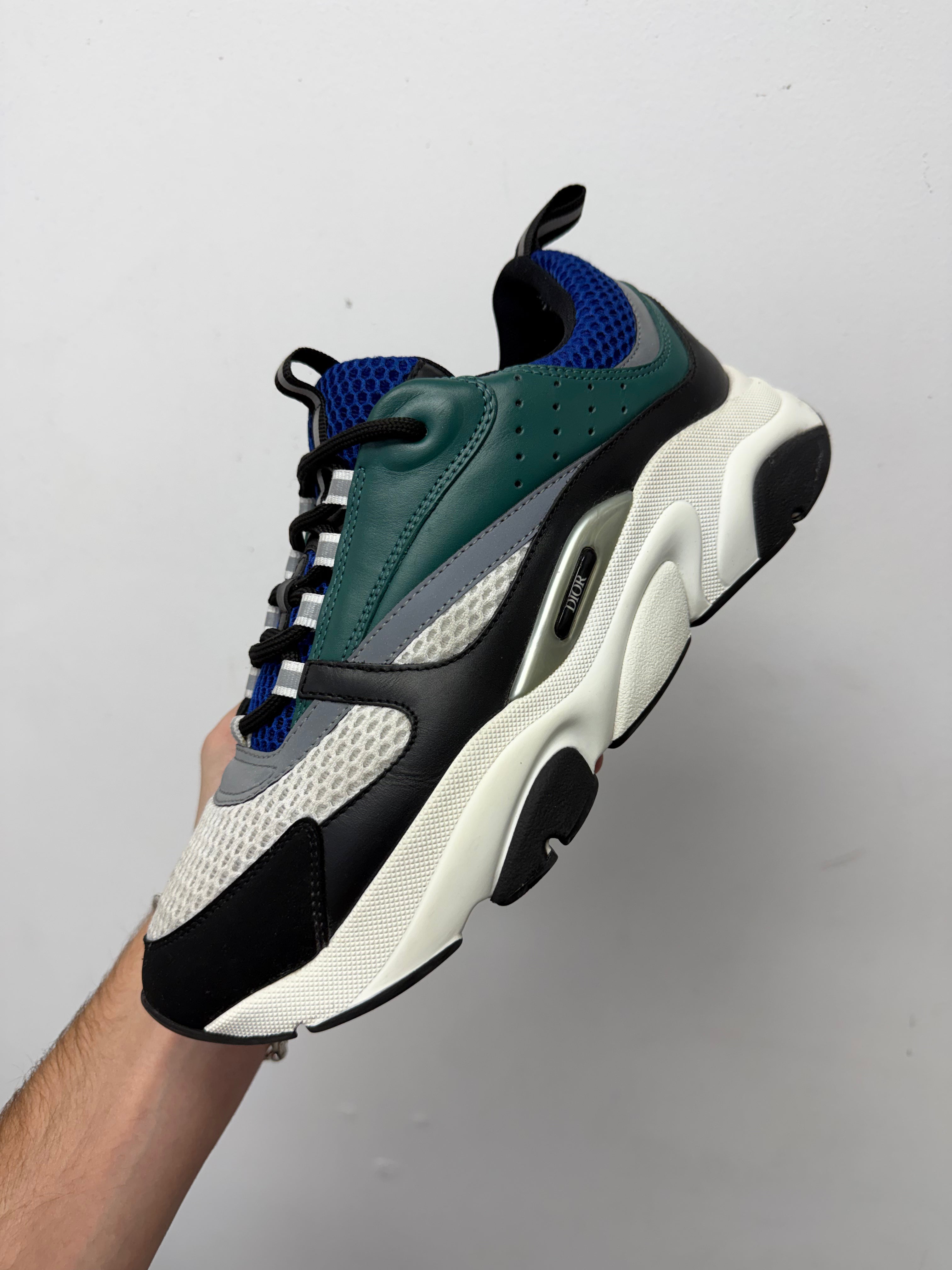 Dior B22 Teal Blue Black Sneakers