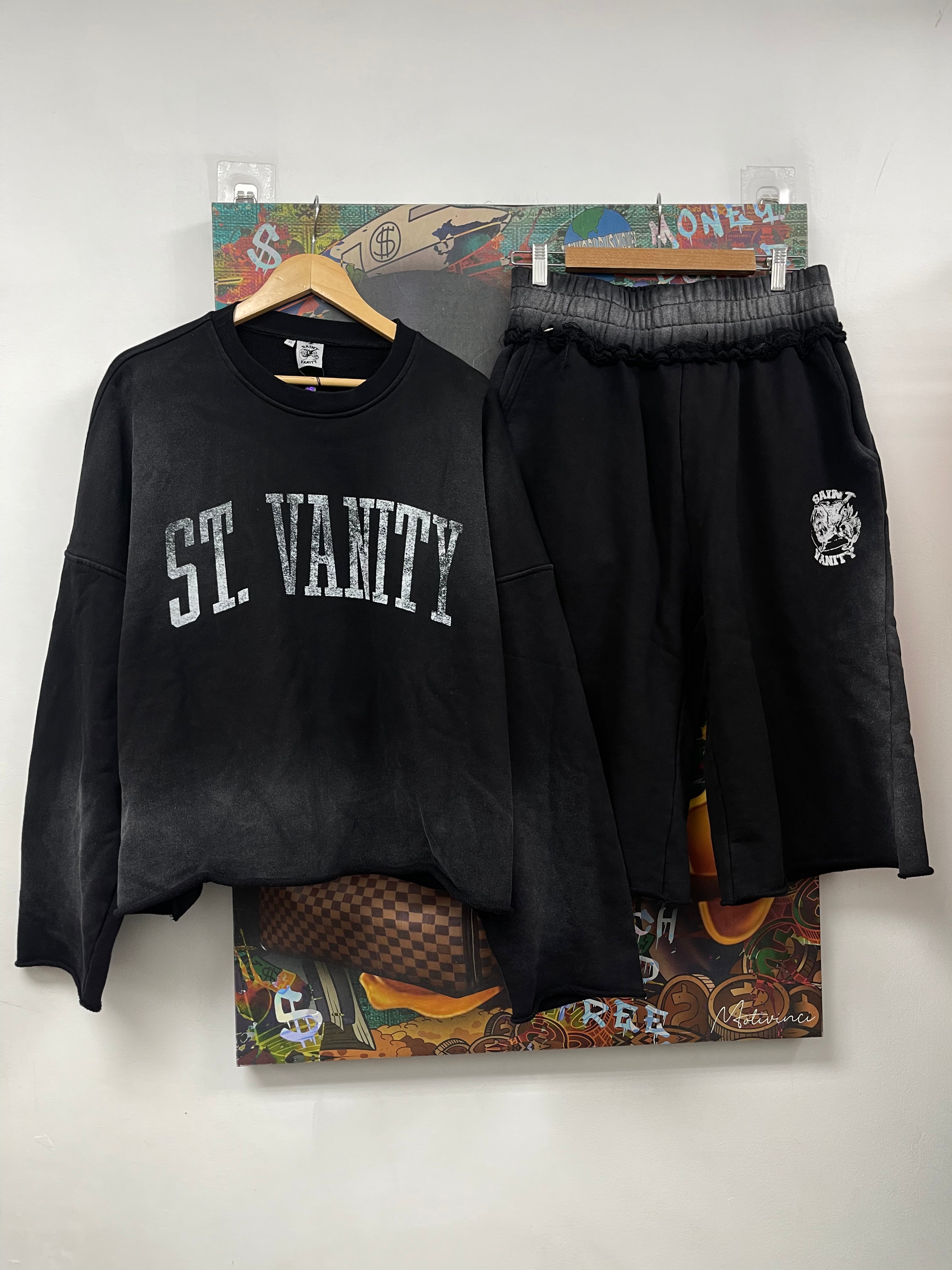 Saint Vanity Black Wash Bagger Sweatsuit