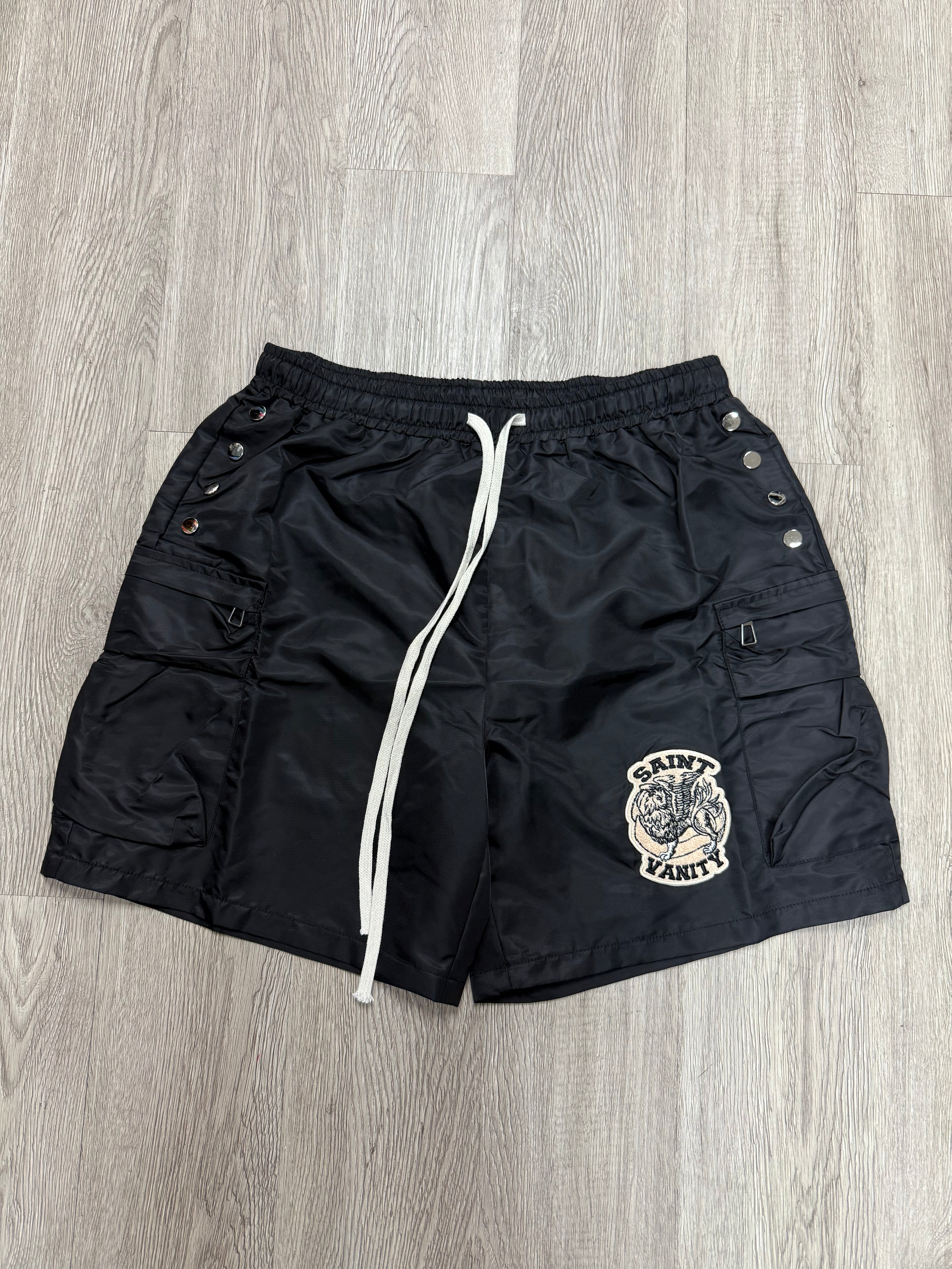 Saint Vanity Cargo Nylon Shorts Black
