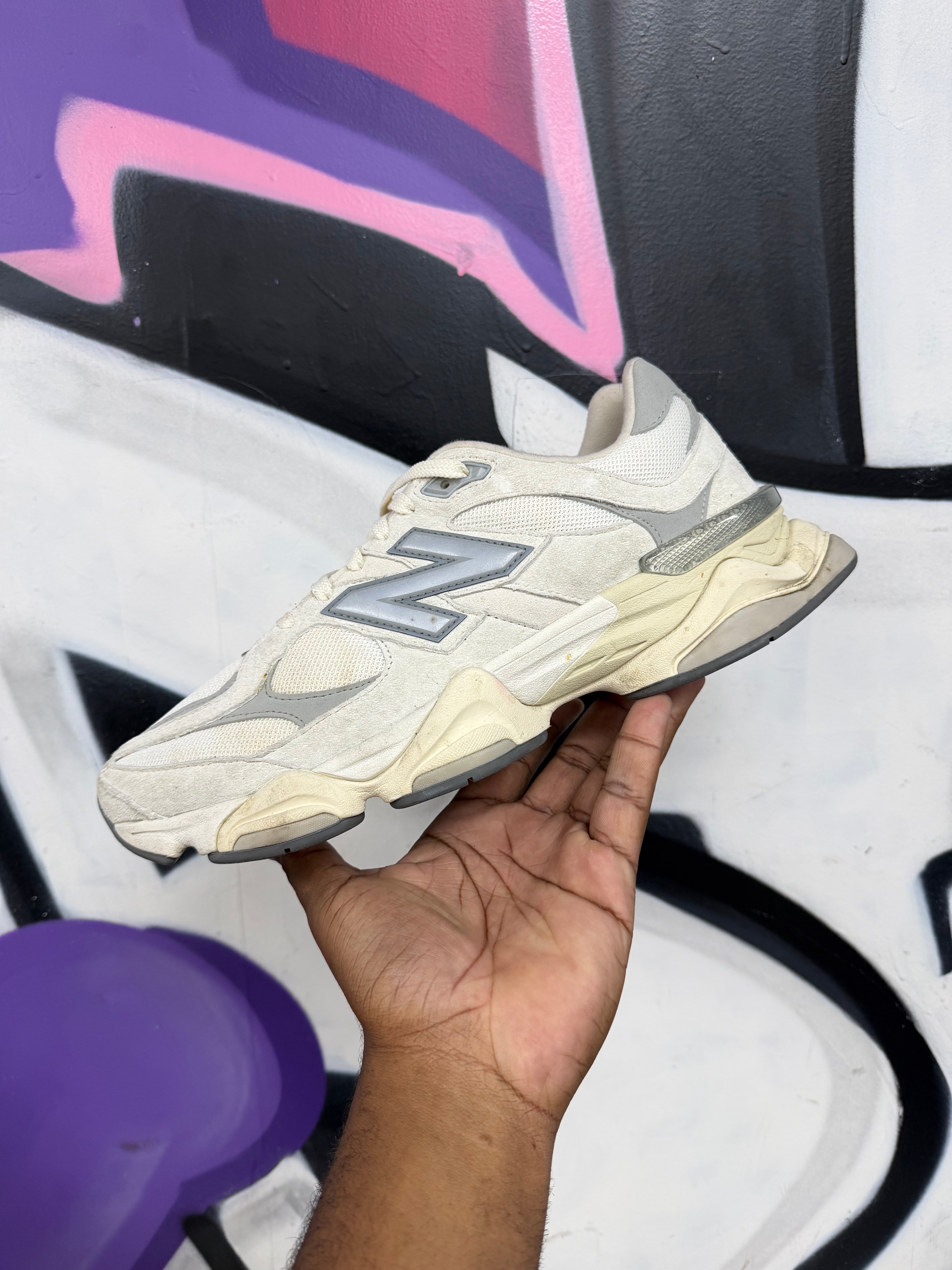 New Balance White Grey 9060 Sneakers