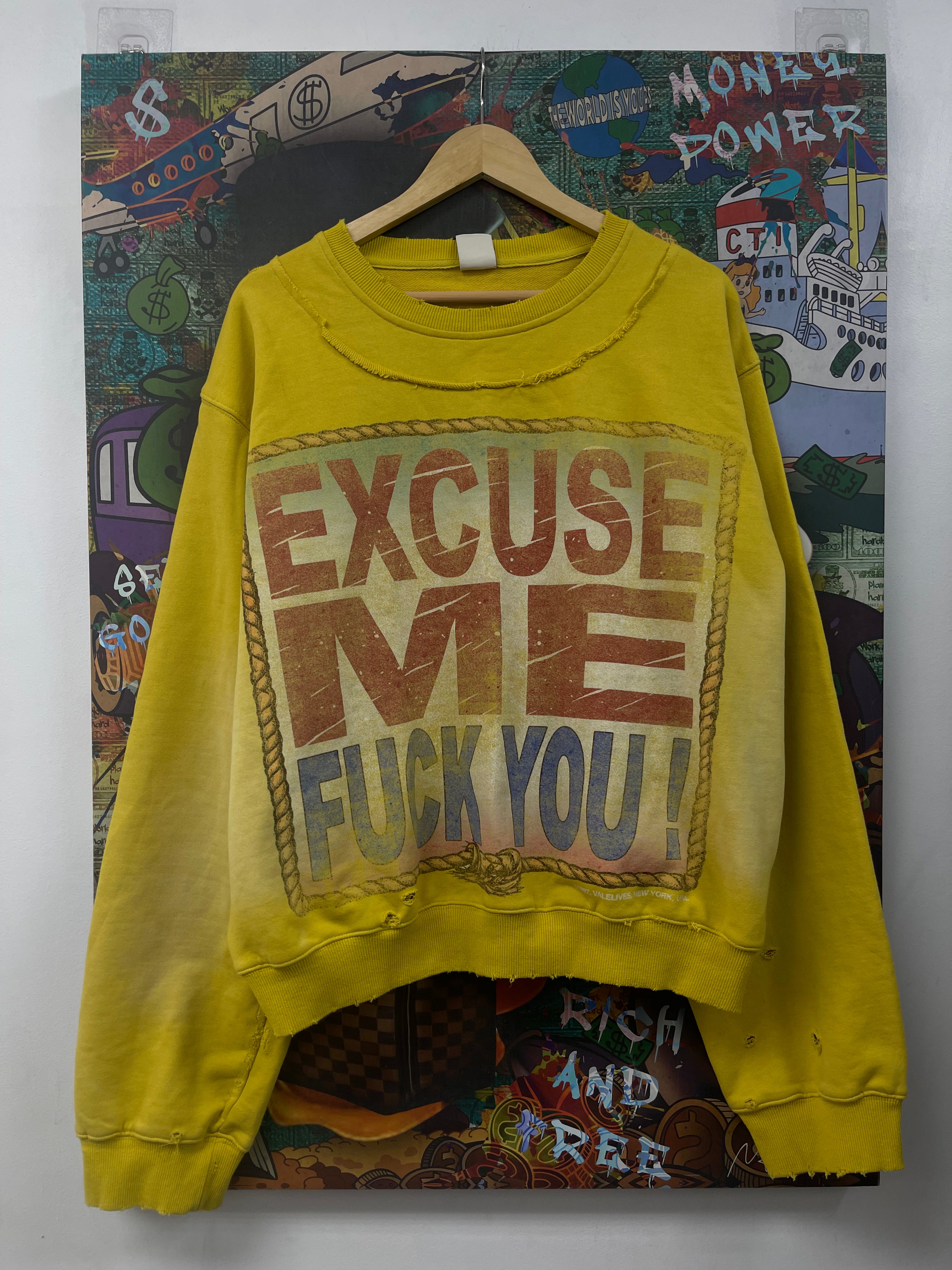 Vale Yellow Excuse Me Crewneck