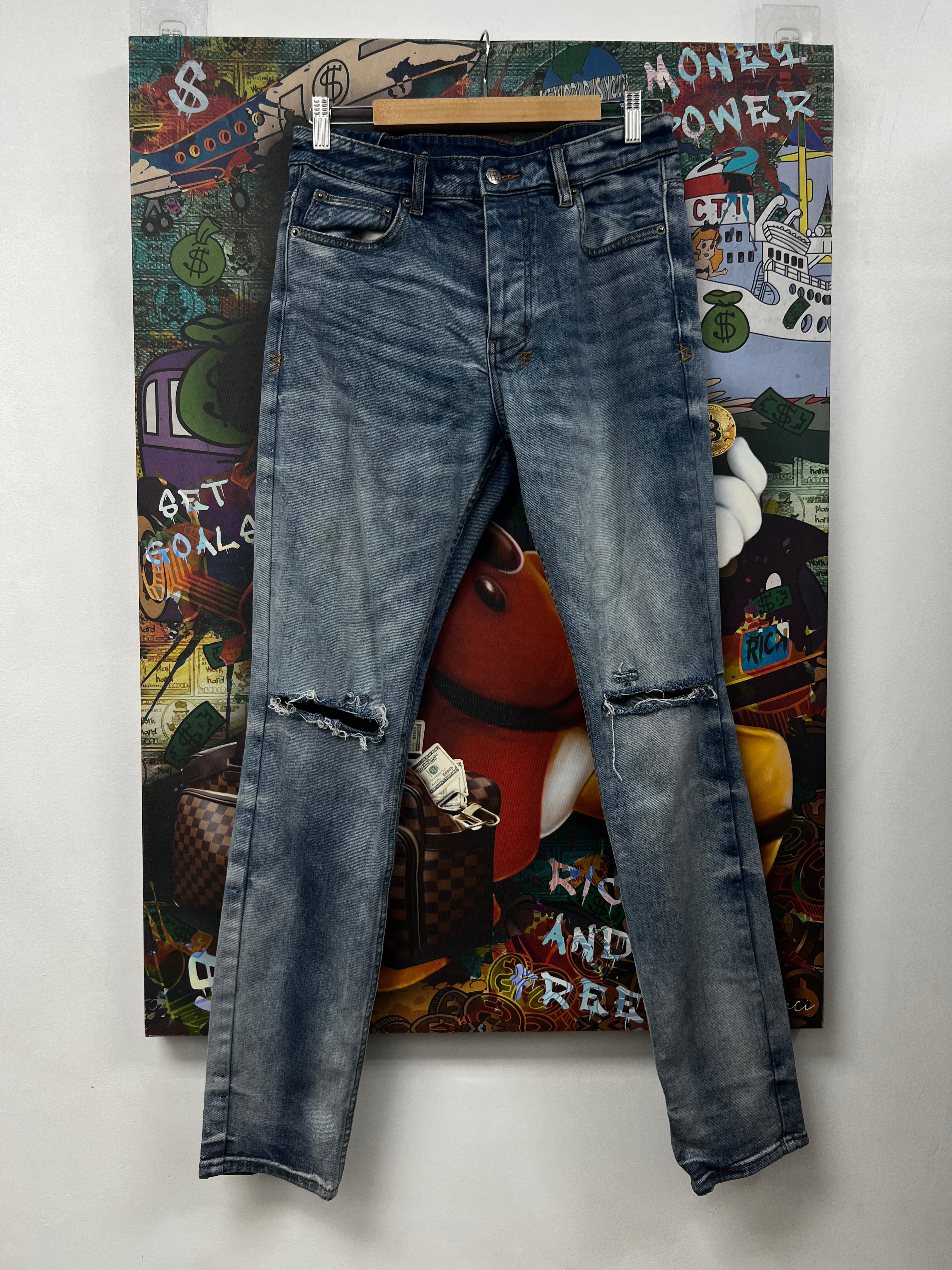 Ksubi Light Wash Knee Ripped Jeans