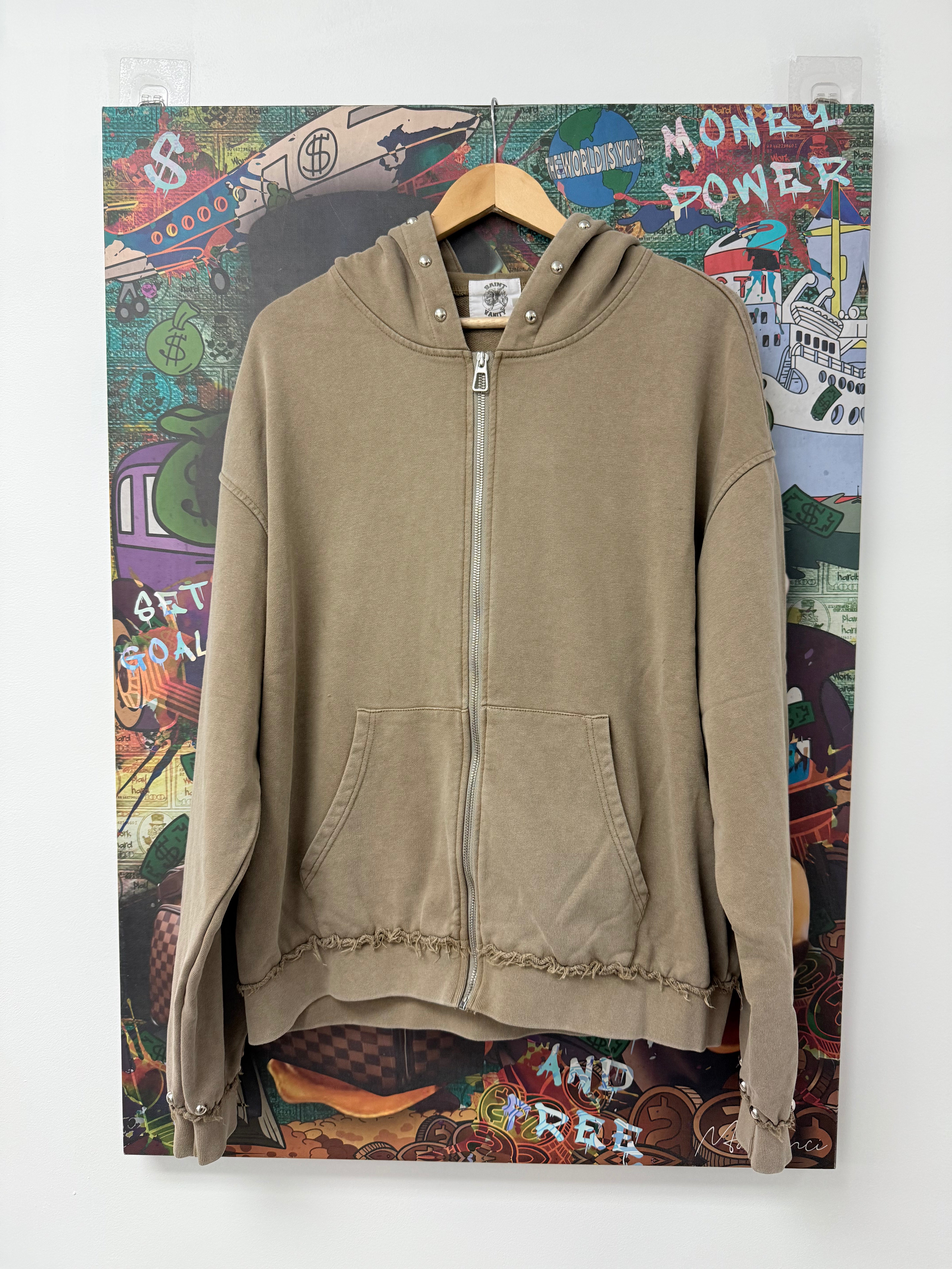 Saint Vanity Terry Cloth Wheat Zip Up (S-XXL) New