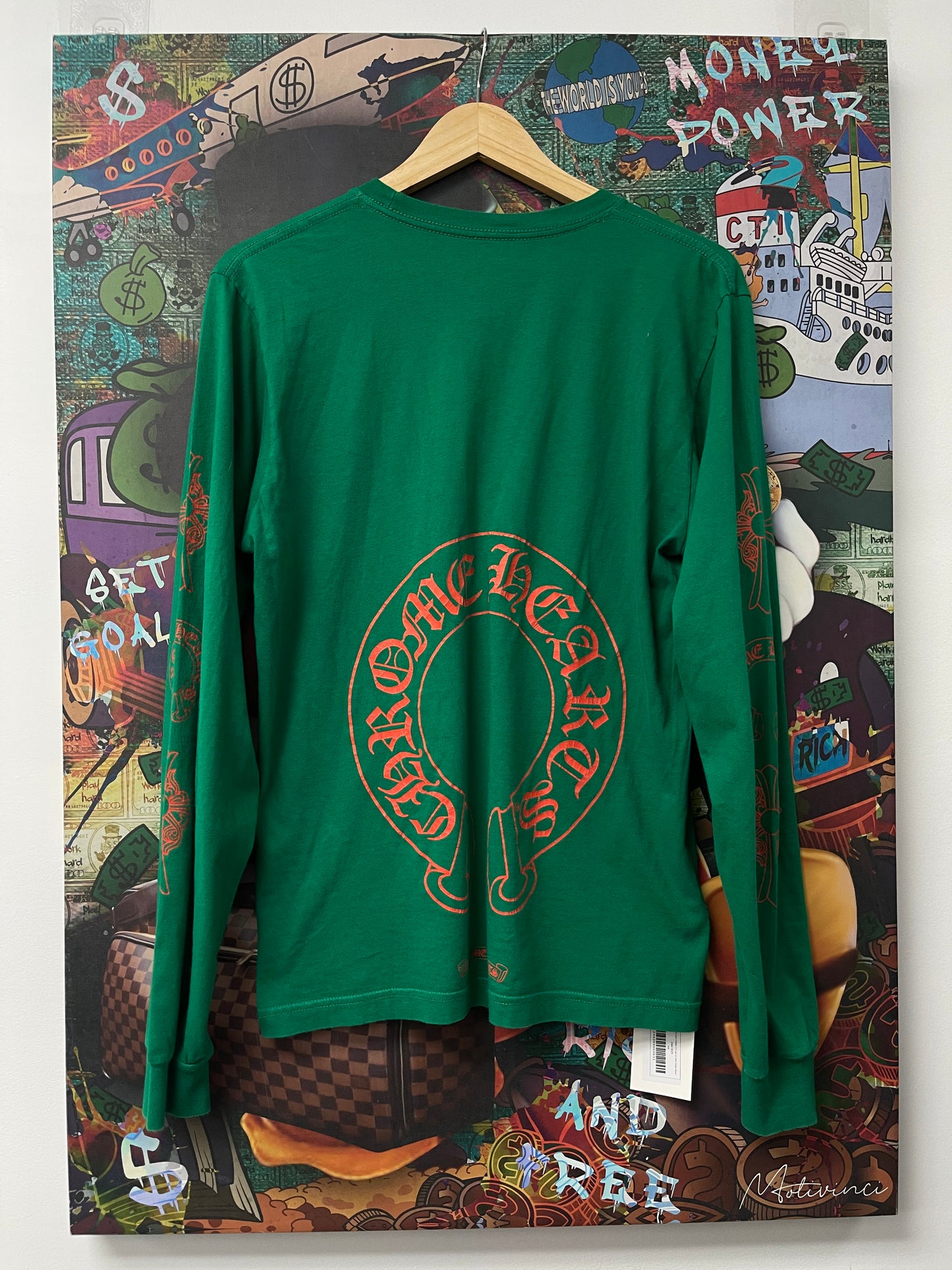 Chrome Hearts Miami Art Basel Multi Logo LS Green Orange Used