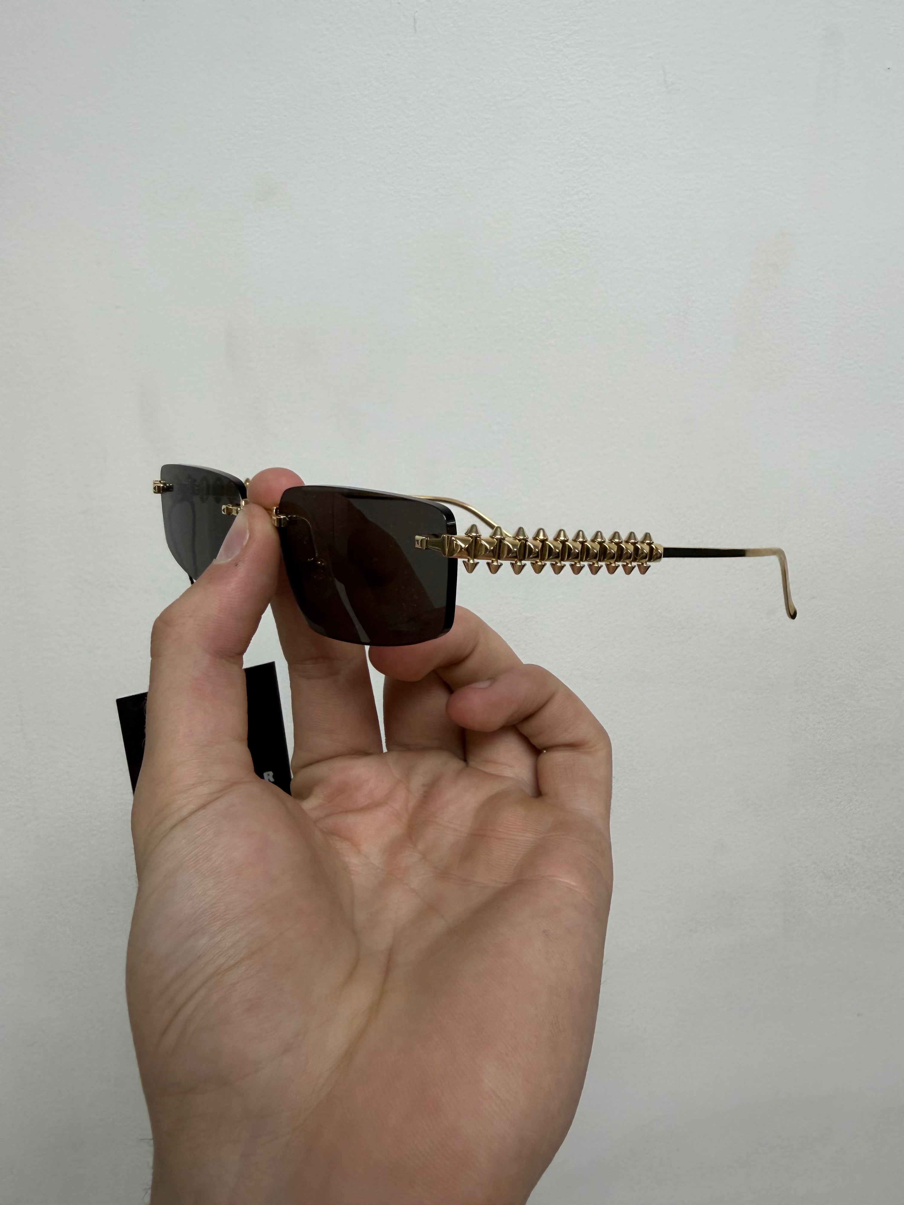 Cartier Gold Black Clash De Bullet Sunglasses