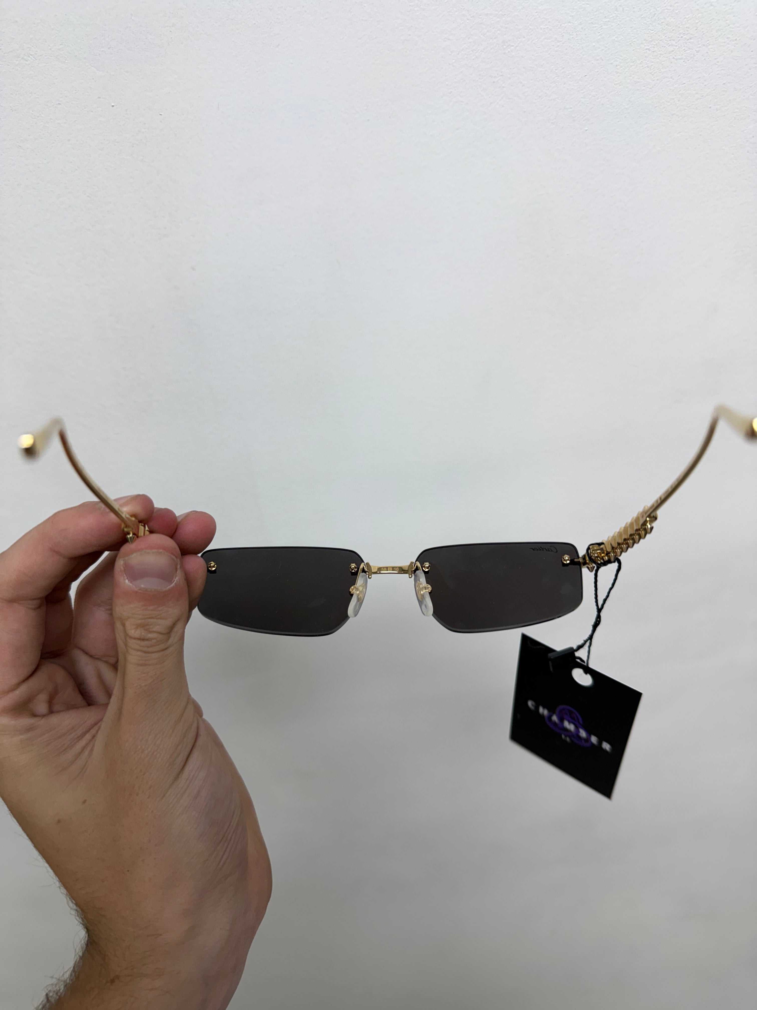 Cartier Gold Black Clash De Bullet Sunglasses