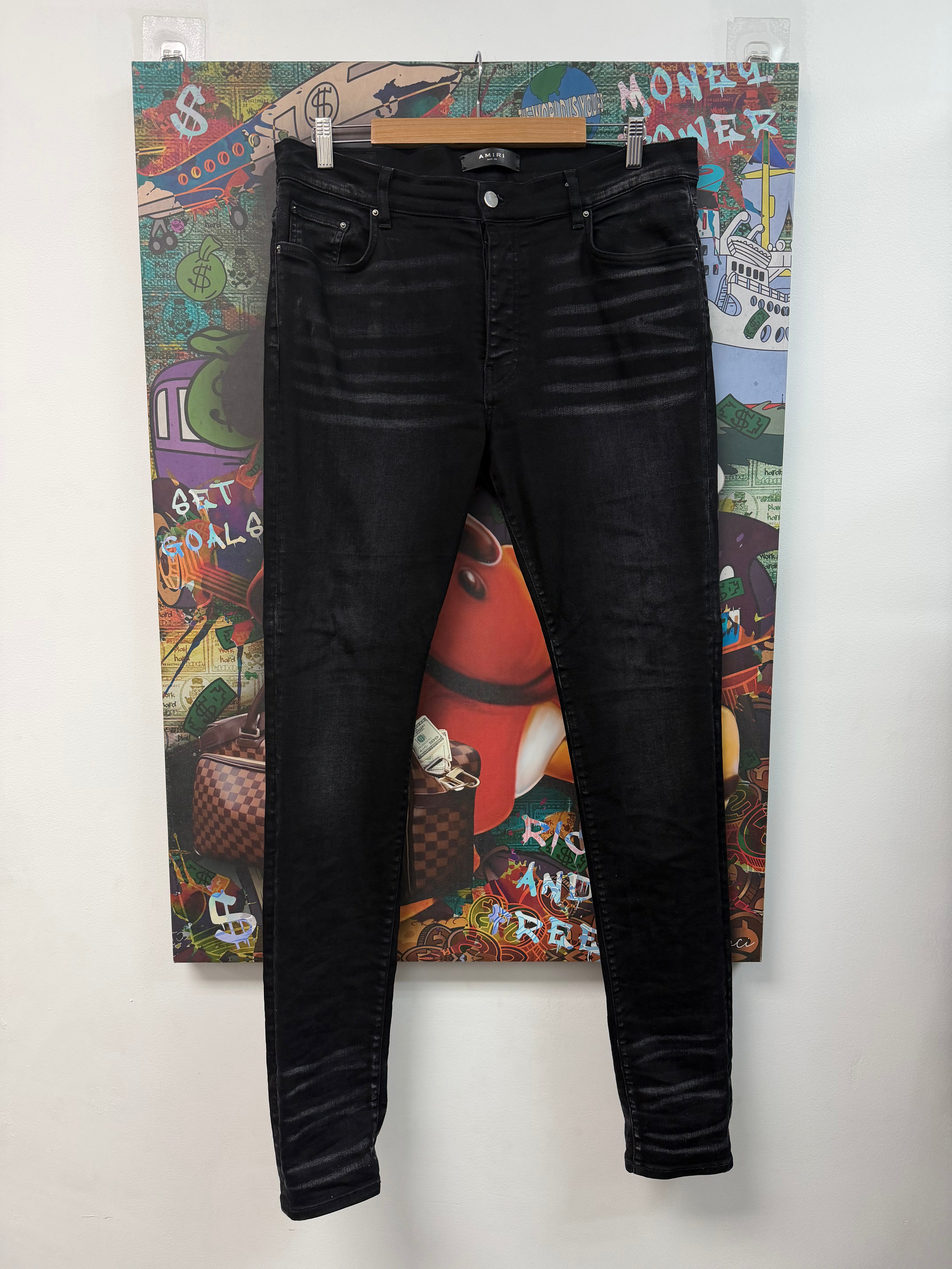 Amiri Plain Black Jeans